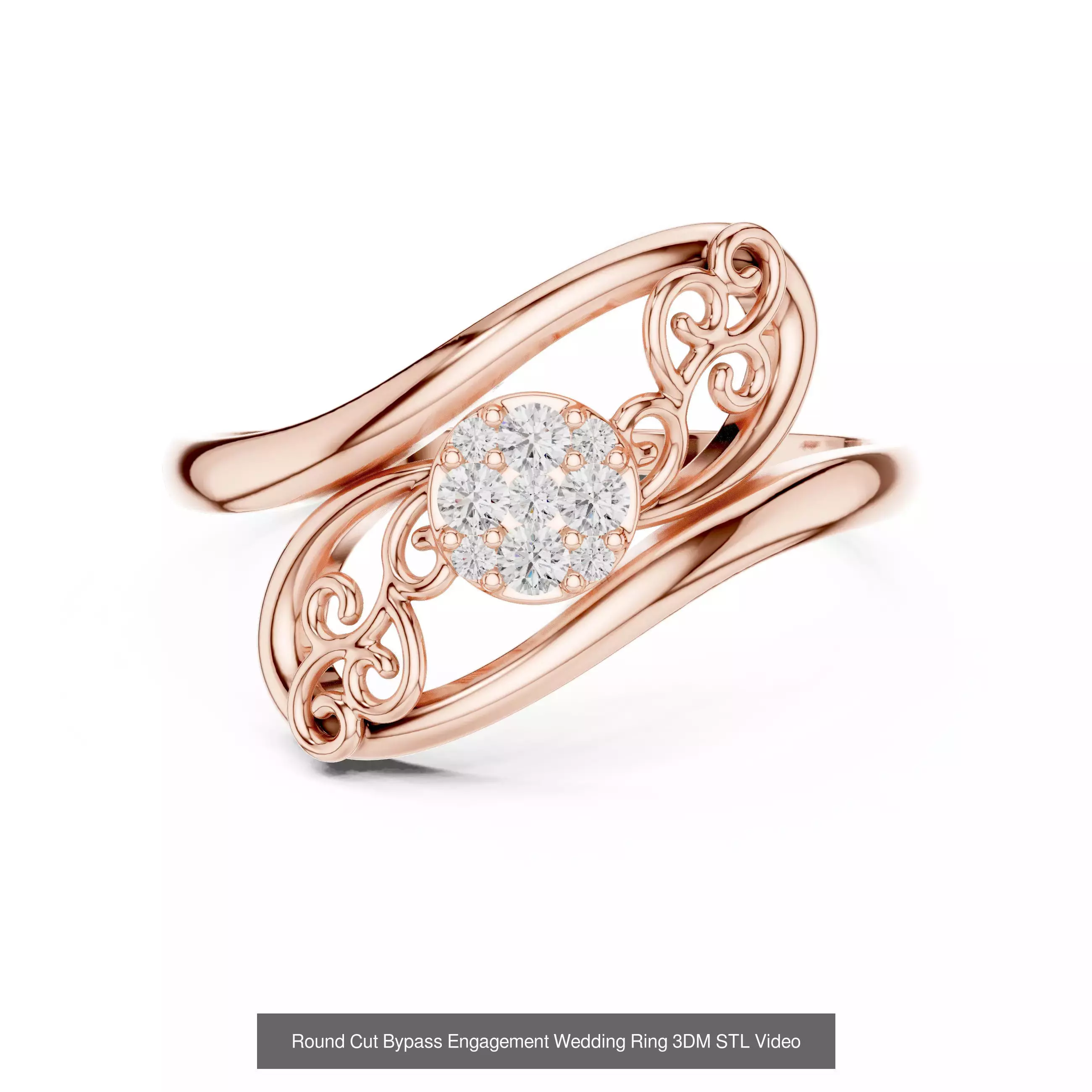 363 Cluster Woman Rings 3DM STL OBJ FBX with 3 COLOR Video 3D Model Collection_173