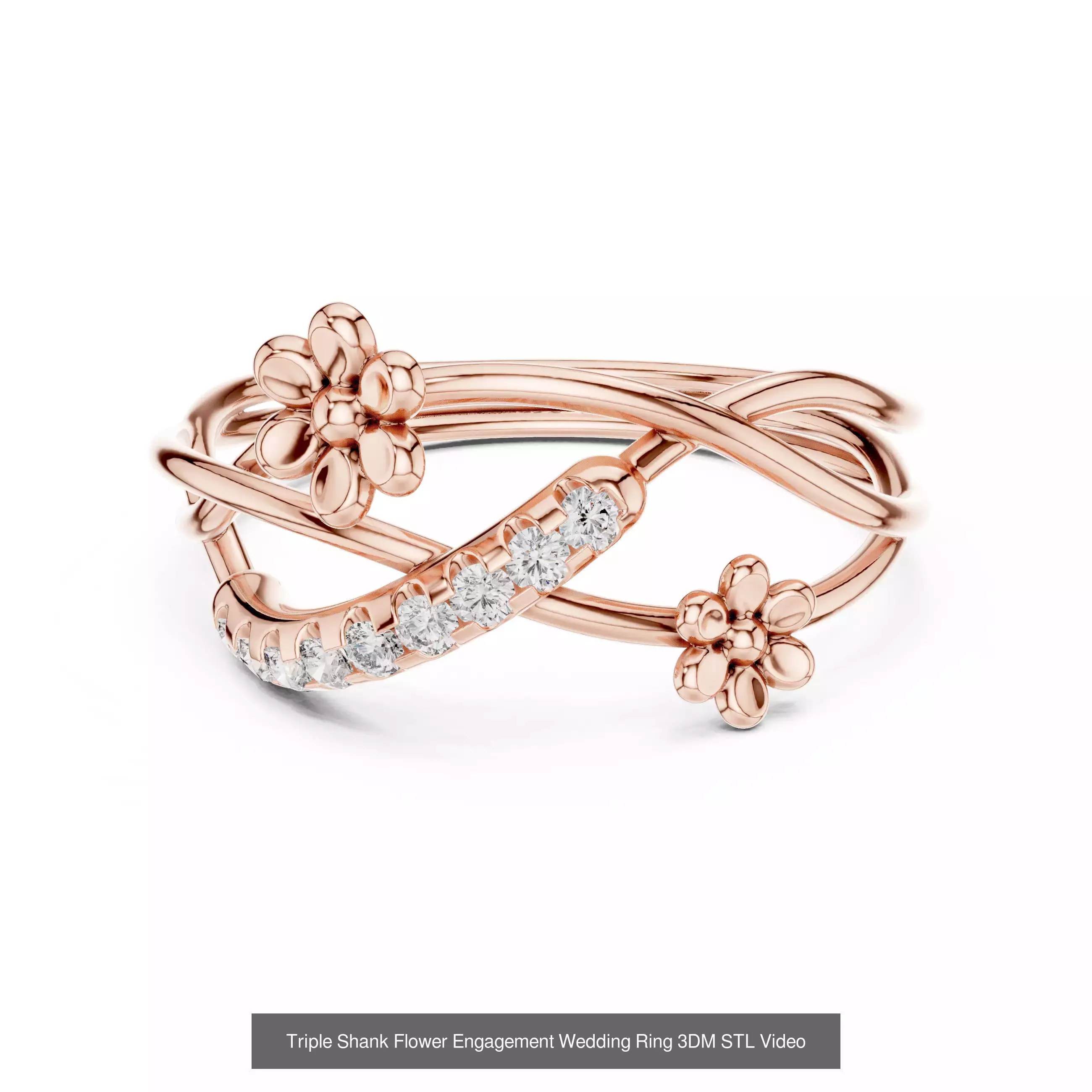 363 Cluster Woman Rings 3DM STL OBJ FBX with 3 COLOR Video 3D Model Collection_127