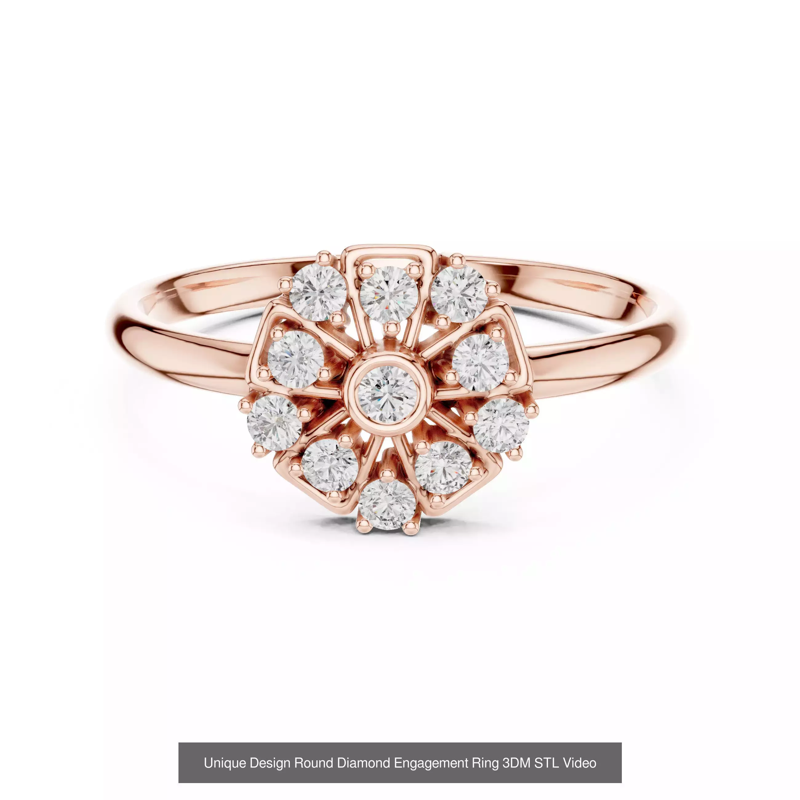 363 Cluster Woman Rings 3DM STL OBJ FBX with 3 COLOR Video 3D Model Collection_189