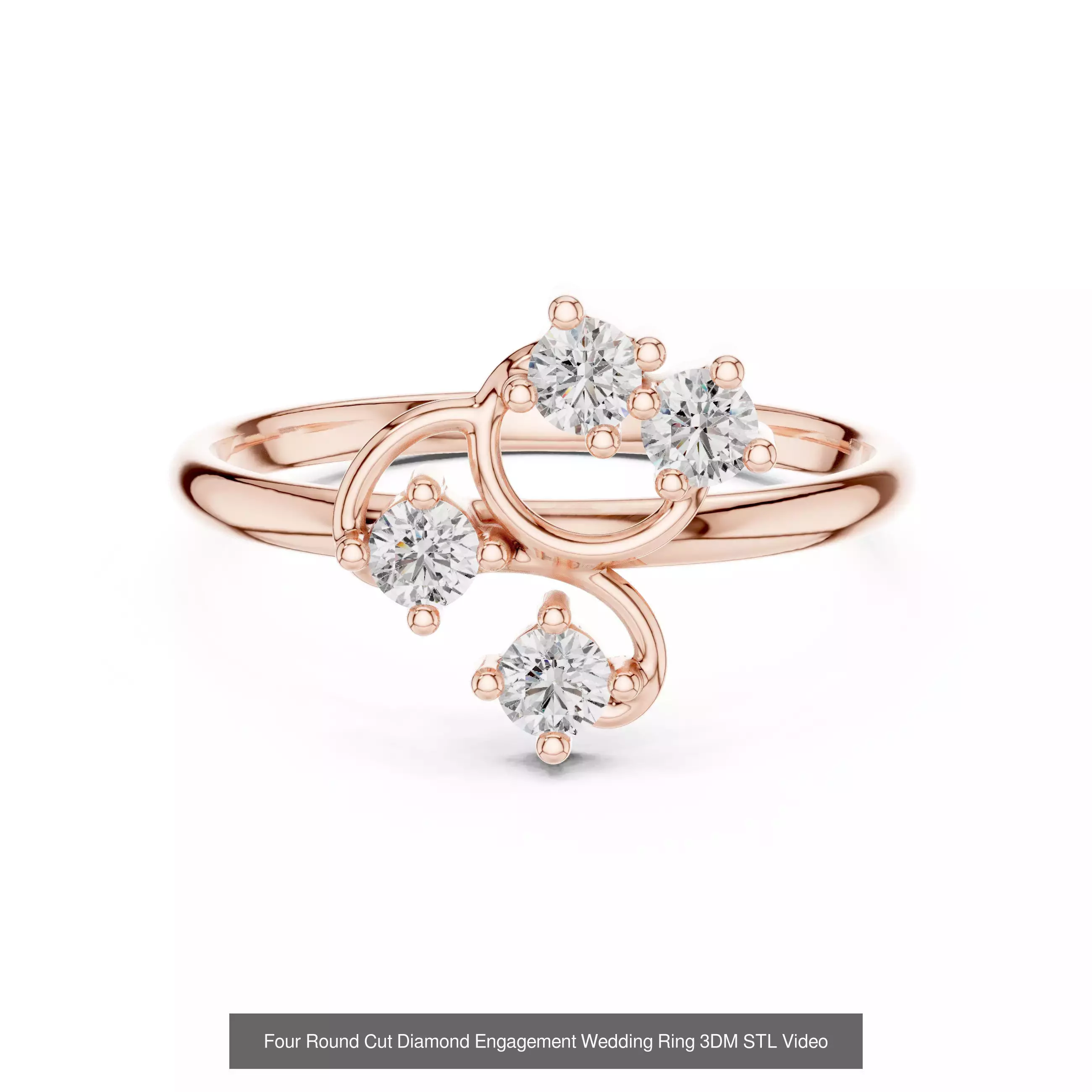 363 Cluster Woman Rings 3DM STL OBJ FBX with 3 COLOR Video 3D Model Collection_187