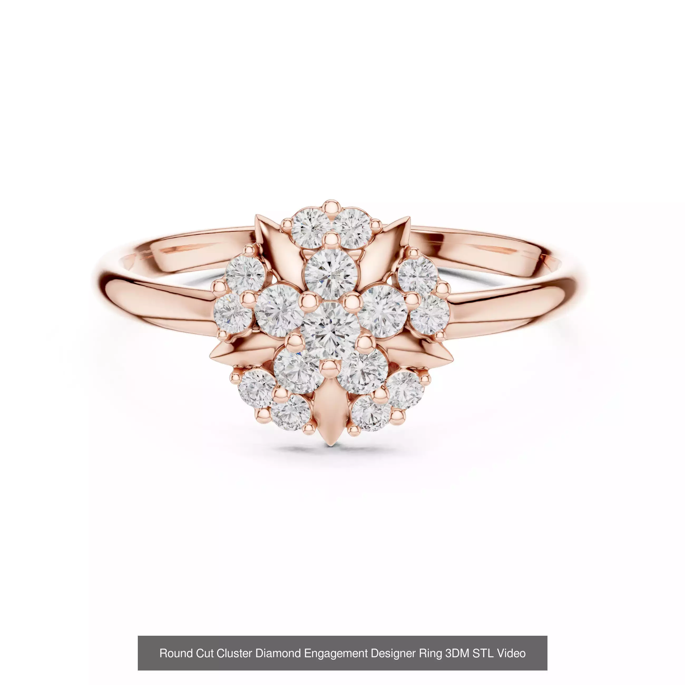 363 Cluster Woman Rings 3DM STL OBJ FBX with 3 COLOR Video 3D Model Collection_207