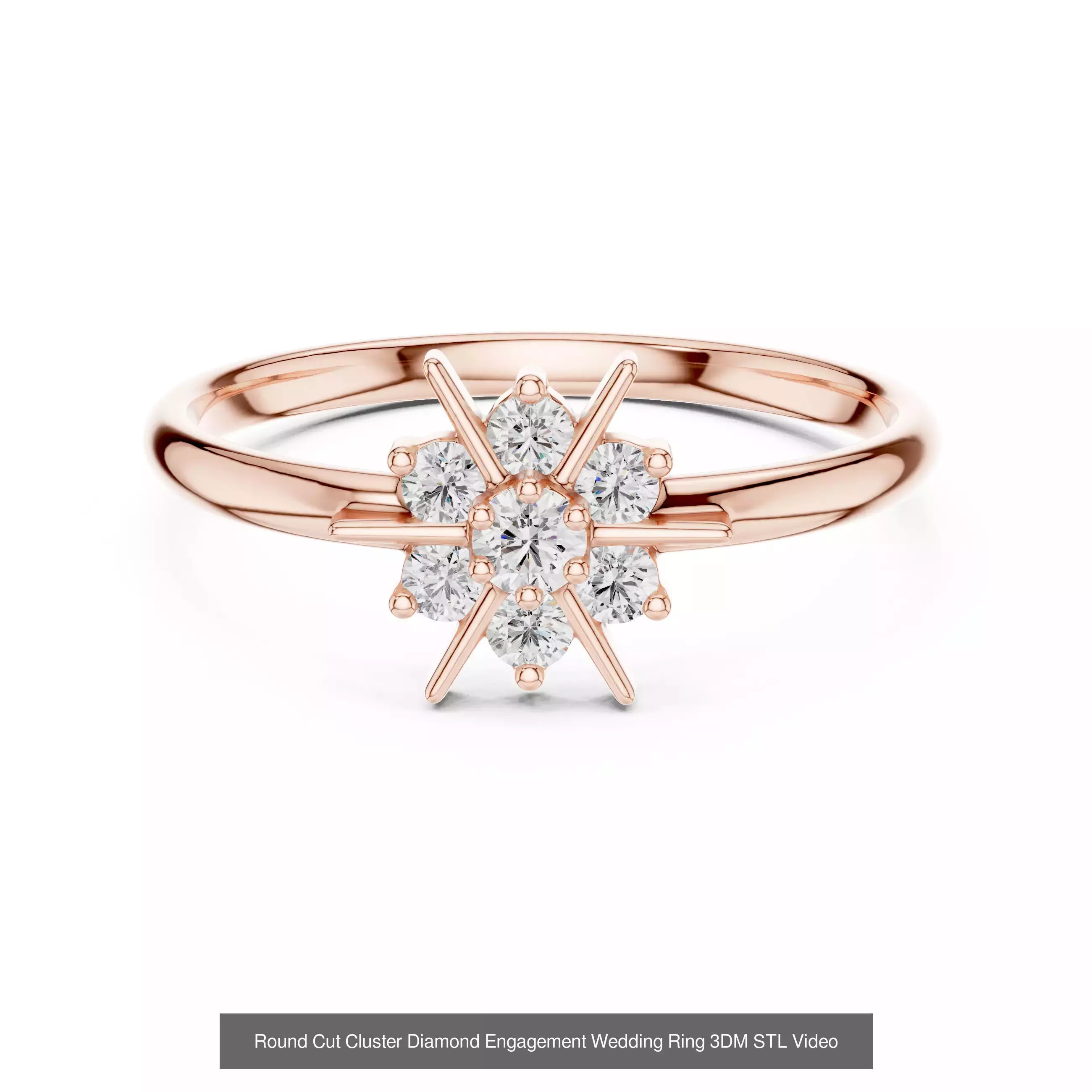 363 Cluster Woman Rings 3DM STL OBJ FBX with 3 COLOR Video 3D Model Collection_226