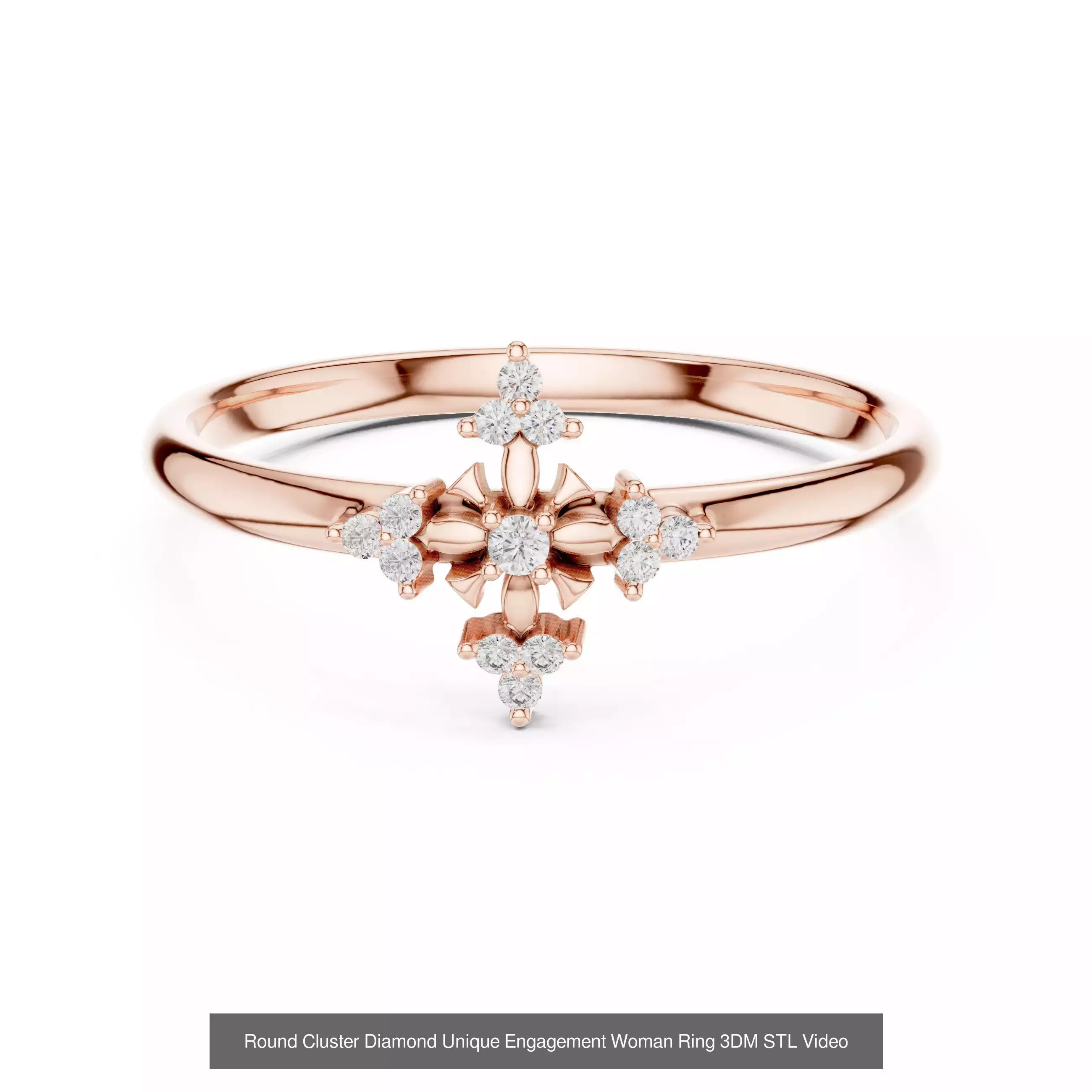 363 Cluster Woman Rings 3DM STL OBJ FBX with 3 COLOR Video 3D Model Collection_191