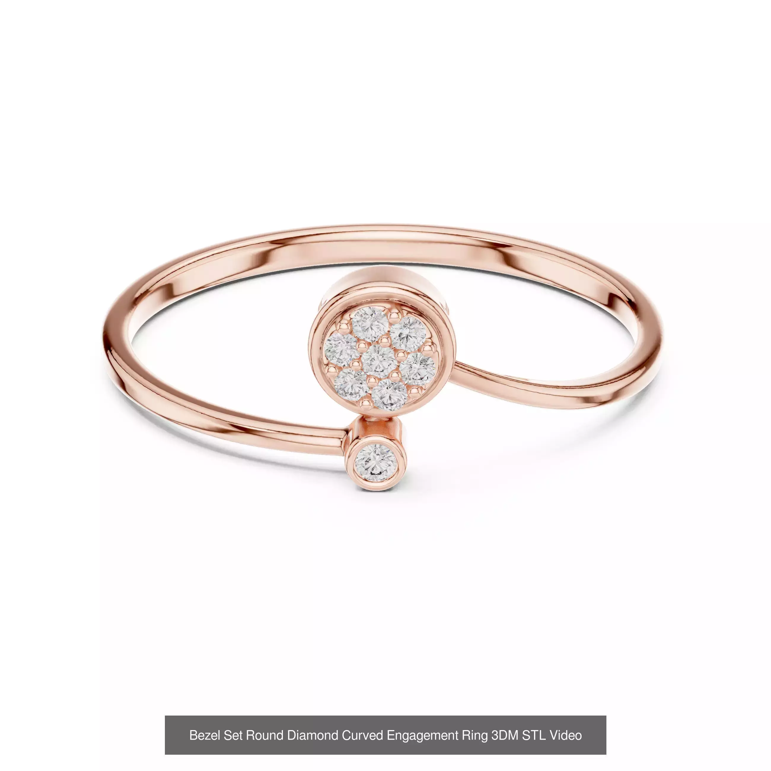 363 Cluster Woman Rings 3DM STL OBJ FBX with 3 COLOR Video 3D Model Collection_93