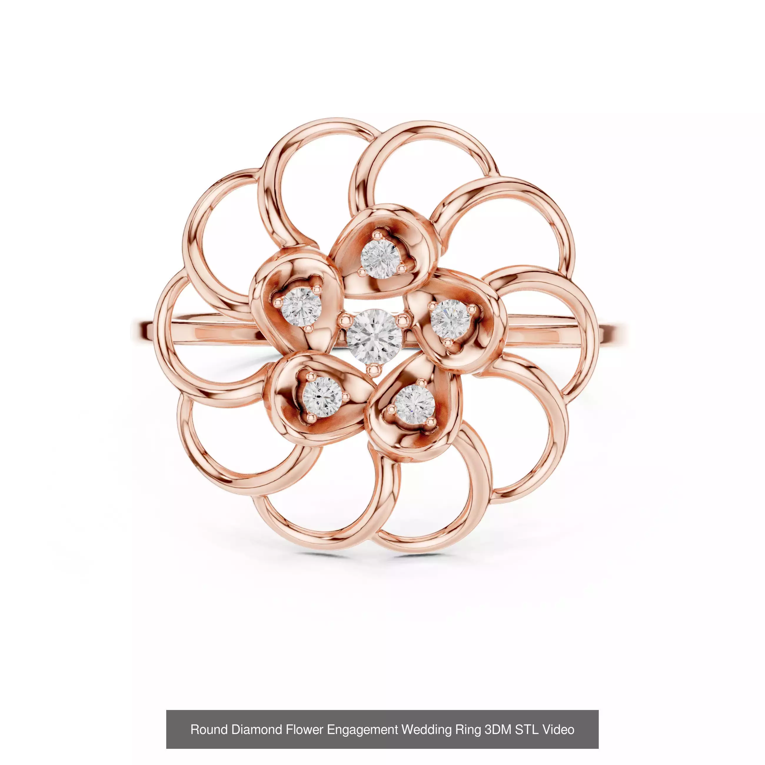 363 Cluster Woman Rings 3DM STL OBJ FBX with 3 COLOR Video 3D Model Collection_117