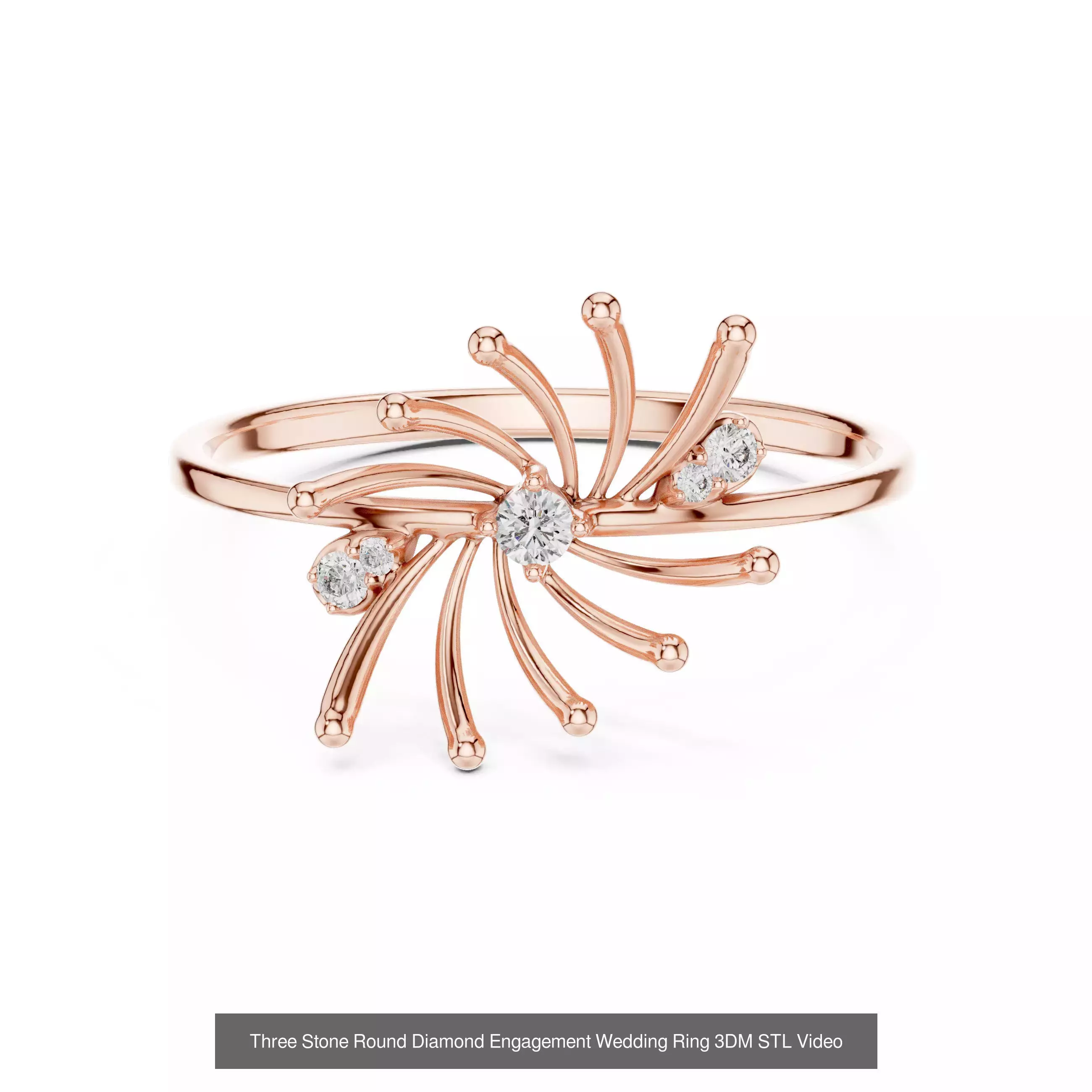 363 Cluster Woman Rings 3DM STL OBJ FBX with 3 COLOR Video 3D Model Collection_65