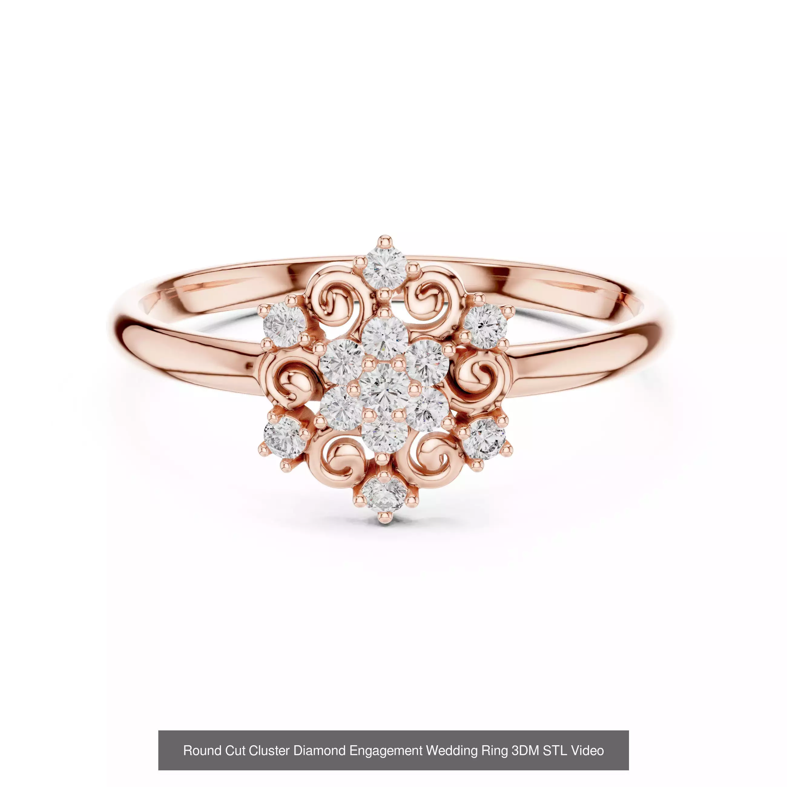 363 Cluster Woman Rings 3DM STL OBJ FBX with 3 COLOR Video 3D Model Collection_204