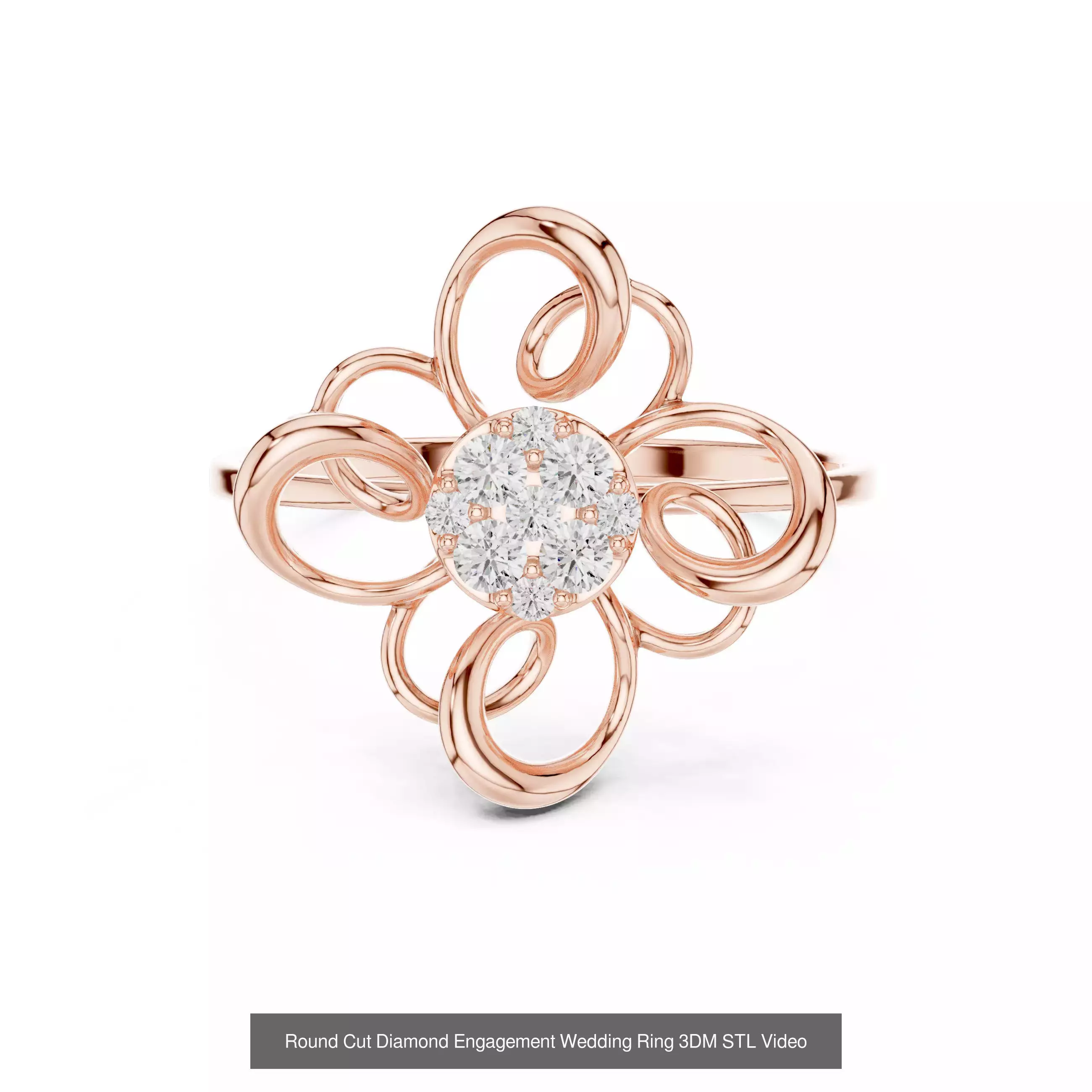 363 Cluster Woman Rings 3DM STL OBJ FBX with 3 COLOR Video 3D Model Collection_84