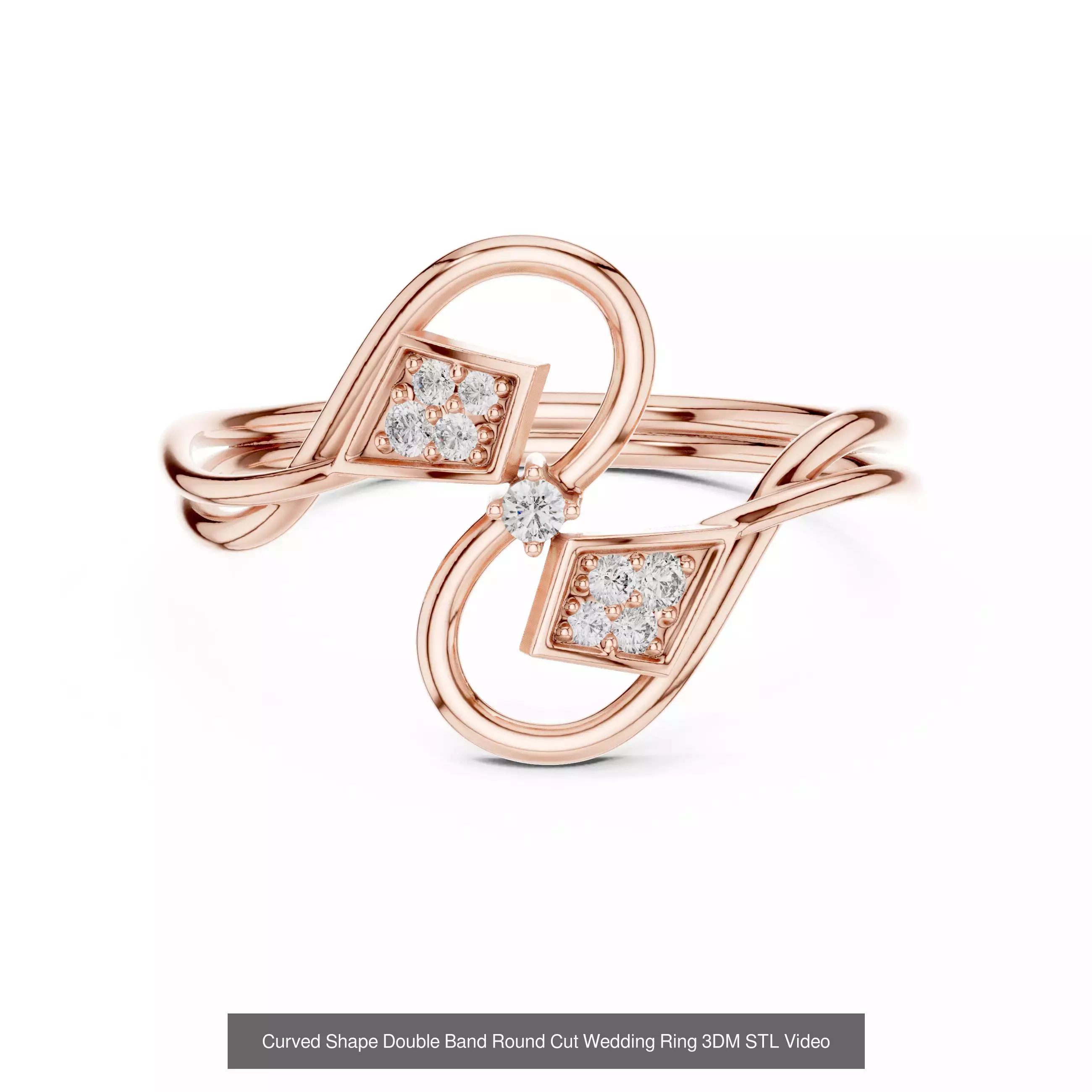 363 Cluster Woman Rings 3DM STL OBJ FBX with 3 COLOR Video 3D Model Collection_143