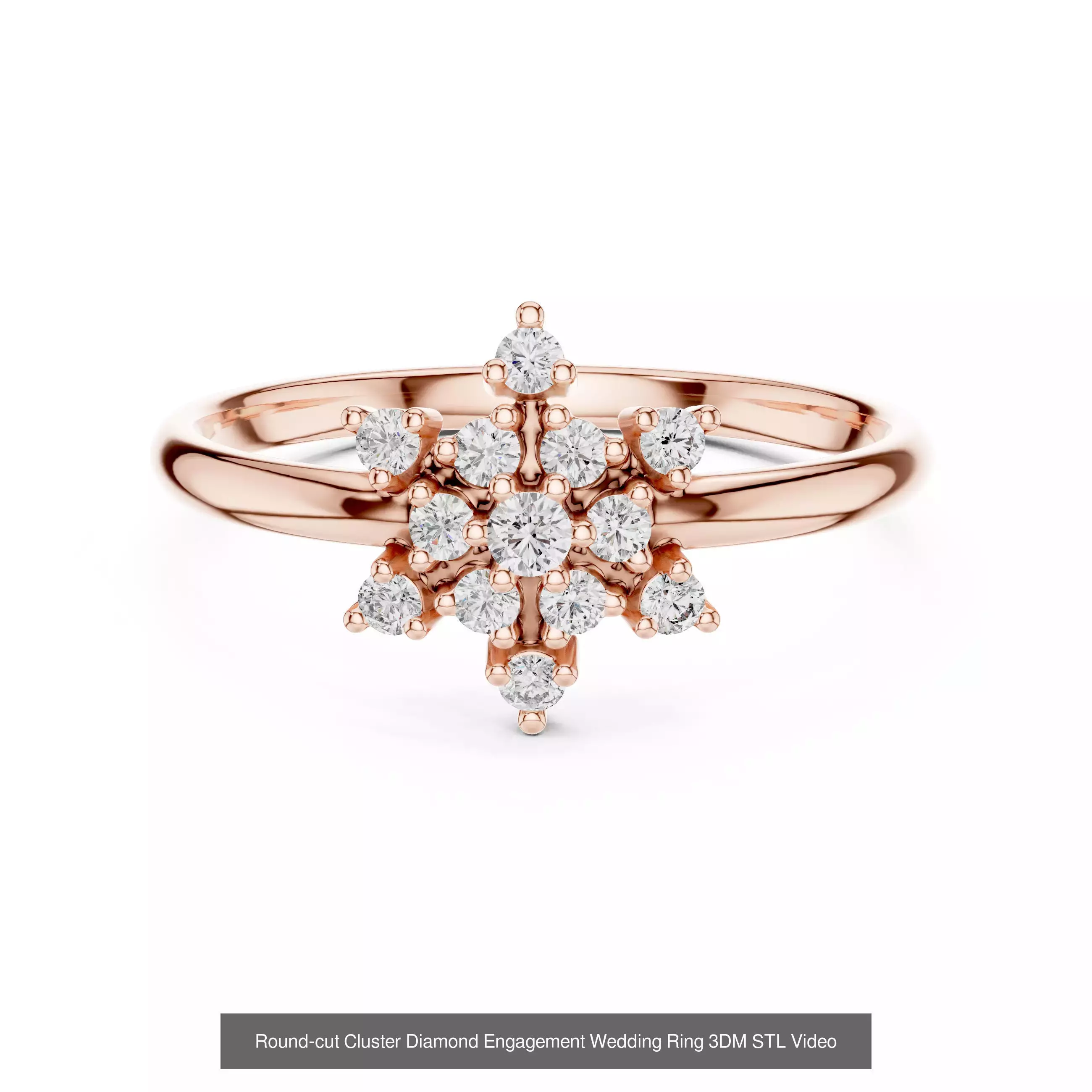 363 Cluster Woman Rings 3DM STL OBJ FBX with 3 COLOR Video 3D Model Collection_215