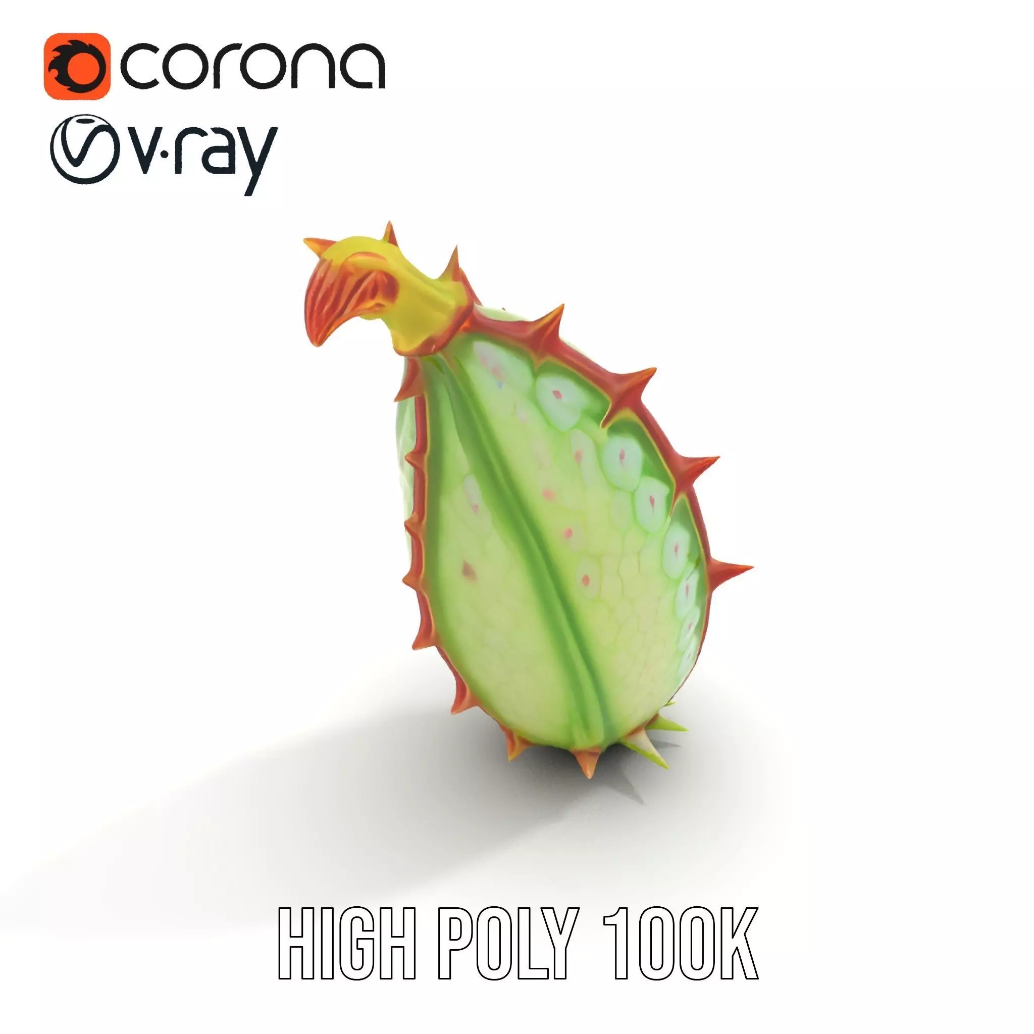 Spiky Fantasy Pod model pack Low-poly 3D model_15