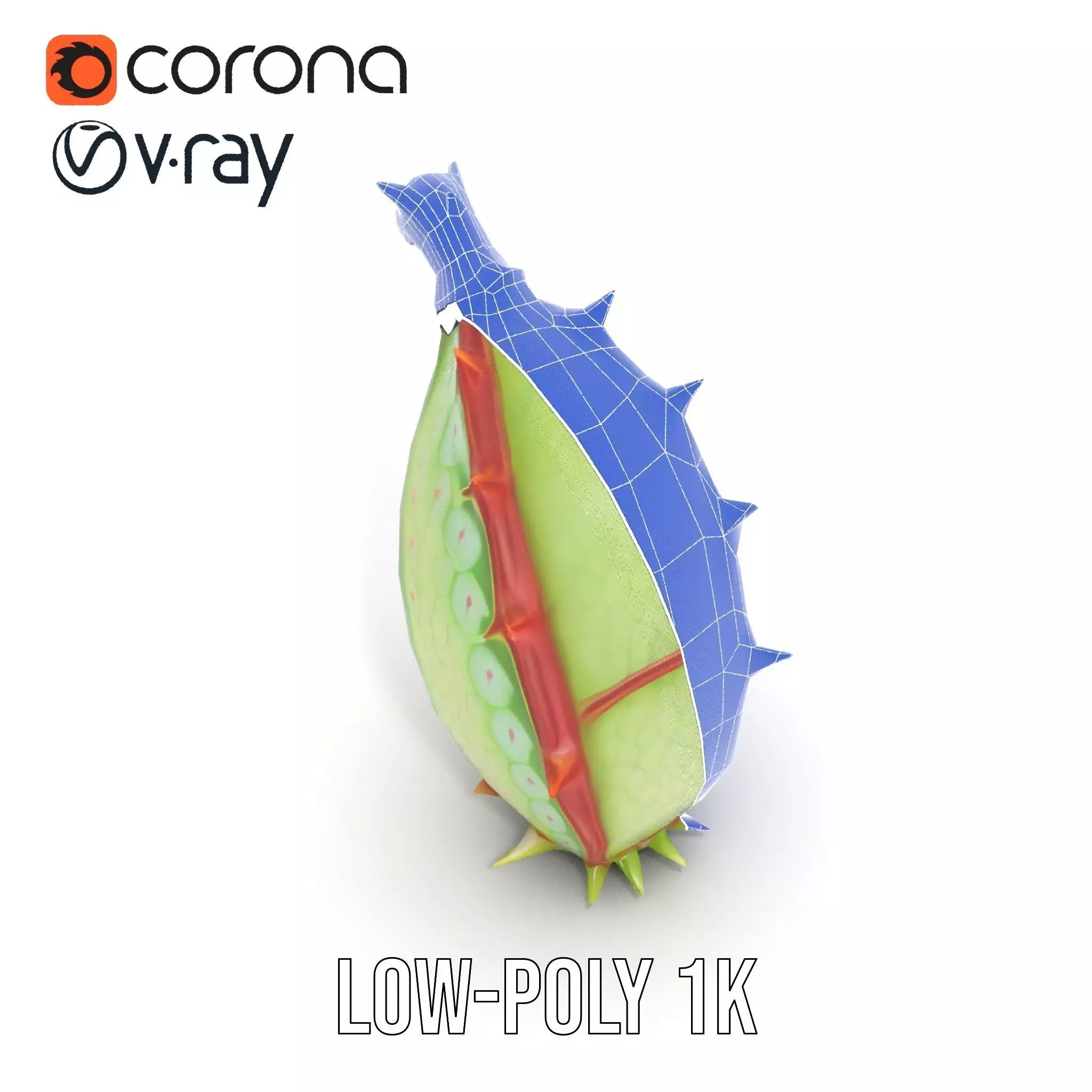 Spiky Fantasy Pod model pack Low-poly 3D model_31