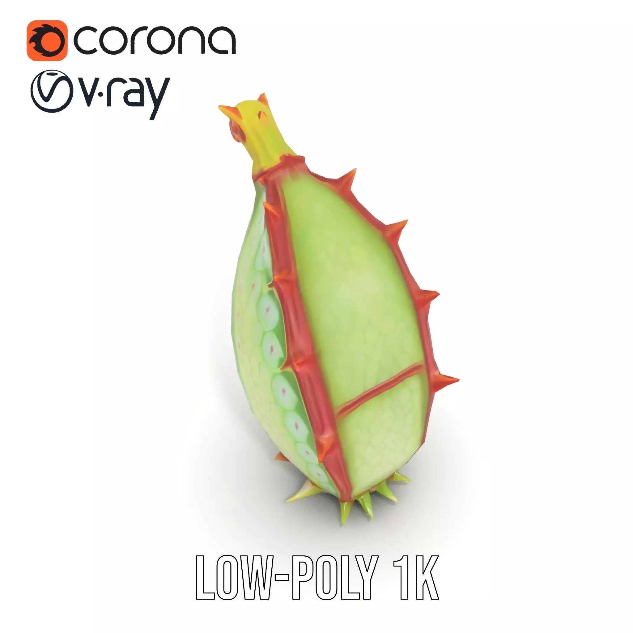 Spiky Fantasy Pod model pack Low-poly 3D model_20