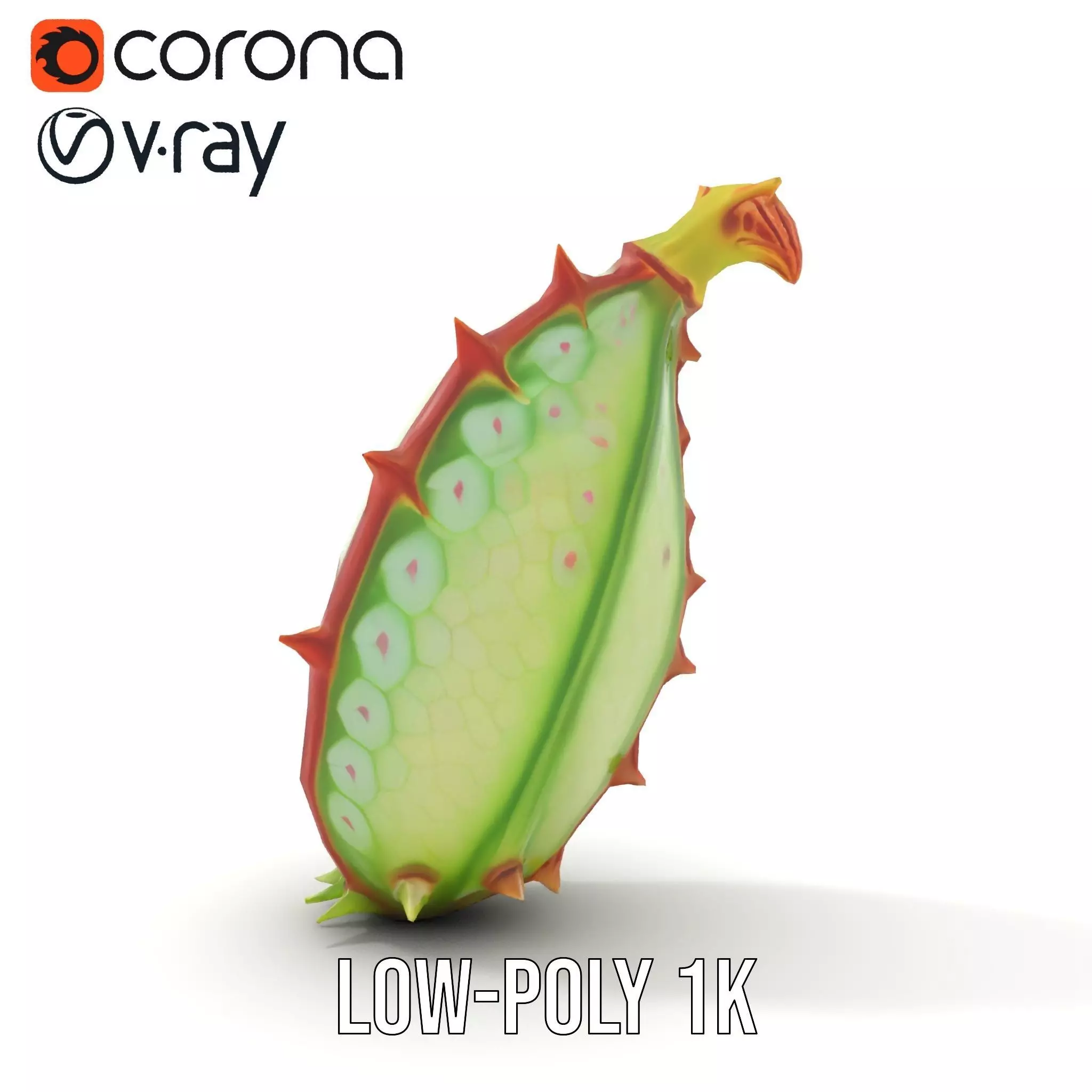 Spiky Fantasy Pod model pack Low-poly 3D model_17