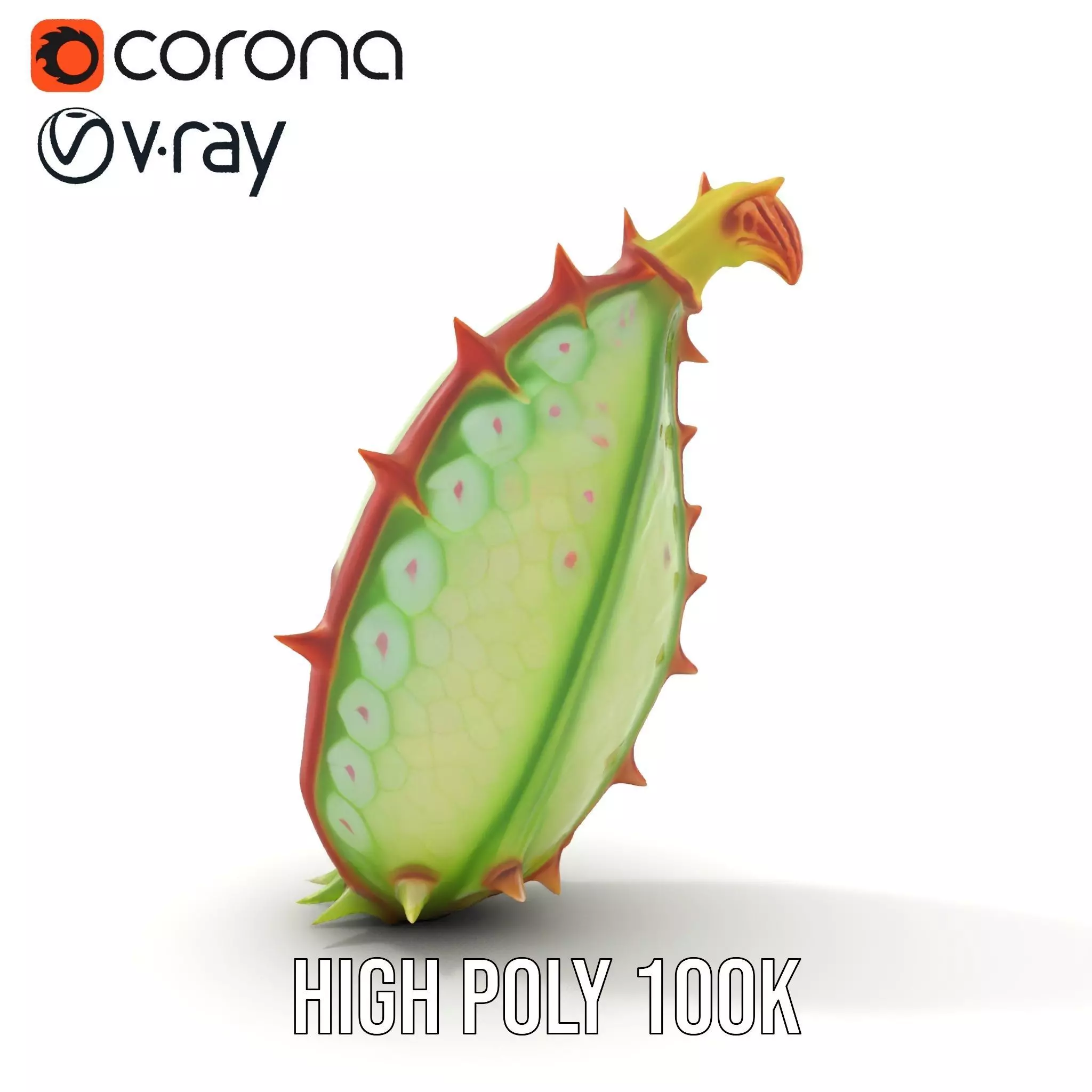 Spiky Fantasy Pod model pack Low-poly 3D model_32