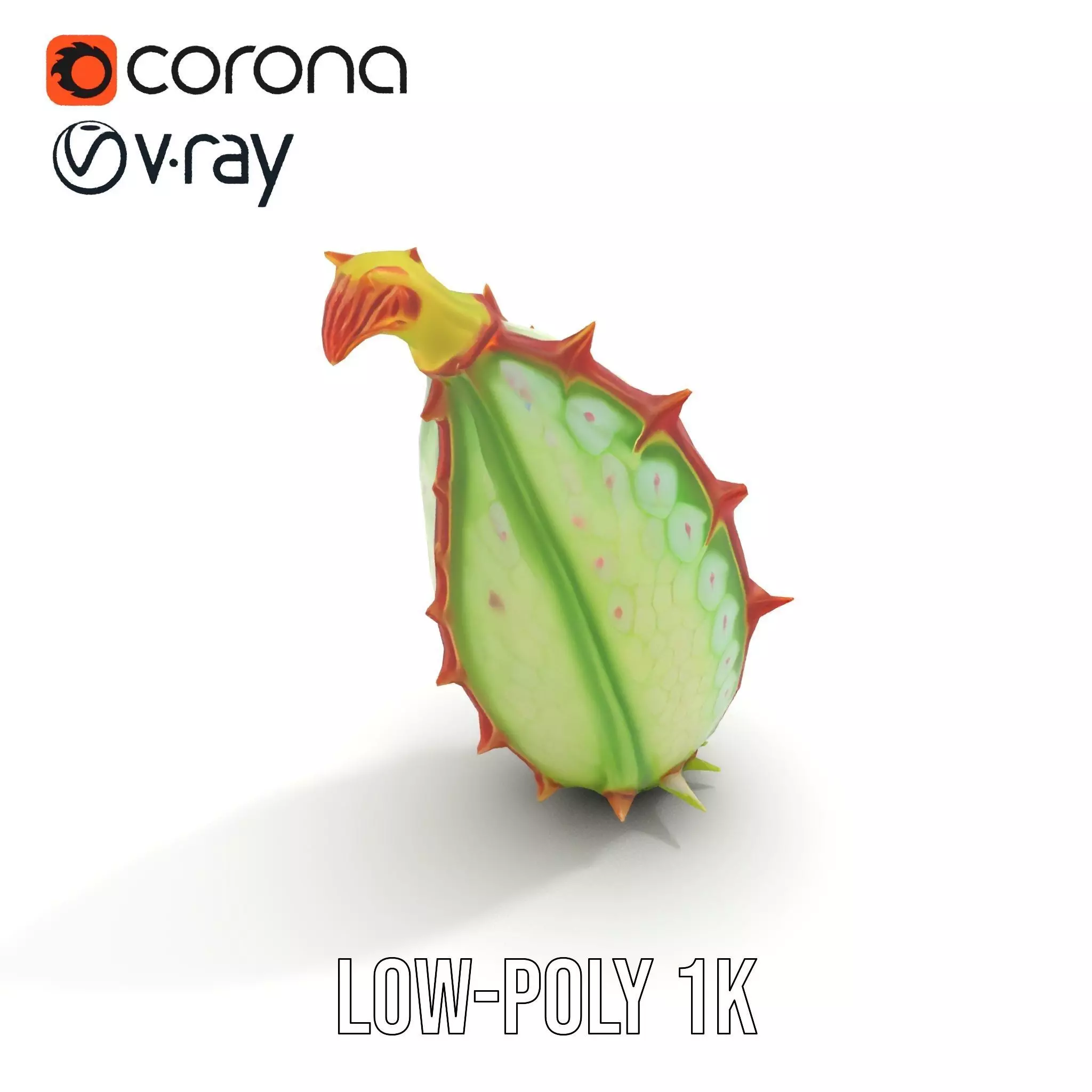 Spiky Fantasy Pod model pack Low-poly 3D model_14