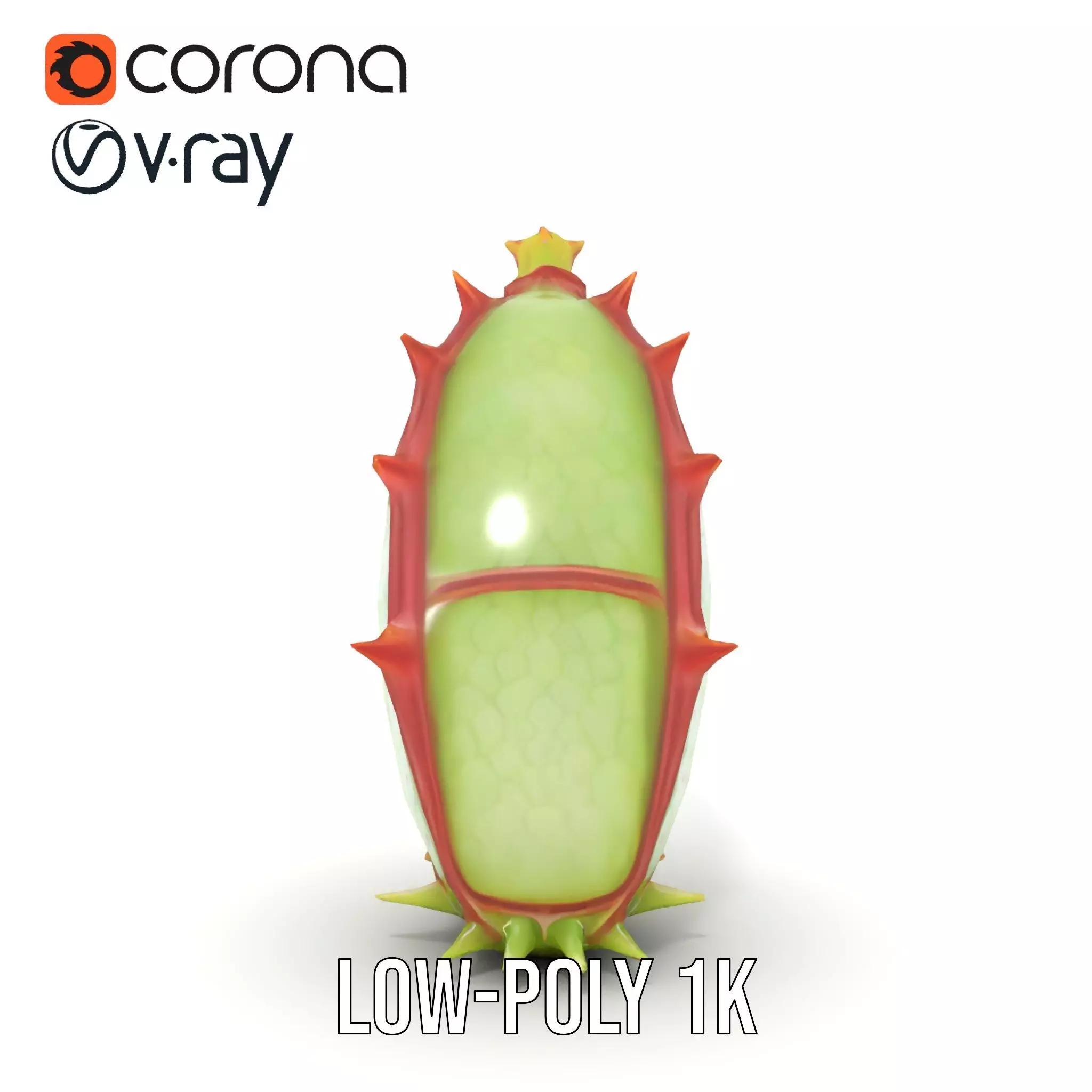 Spiky Fantasy Pod model pack Low-poly 3D model_7