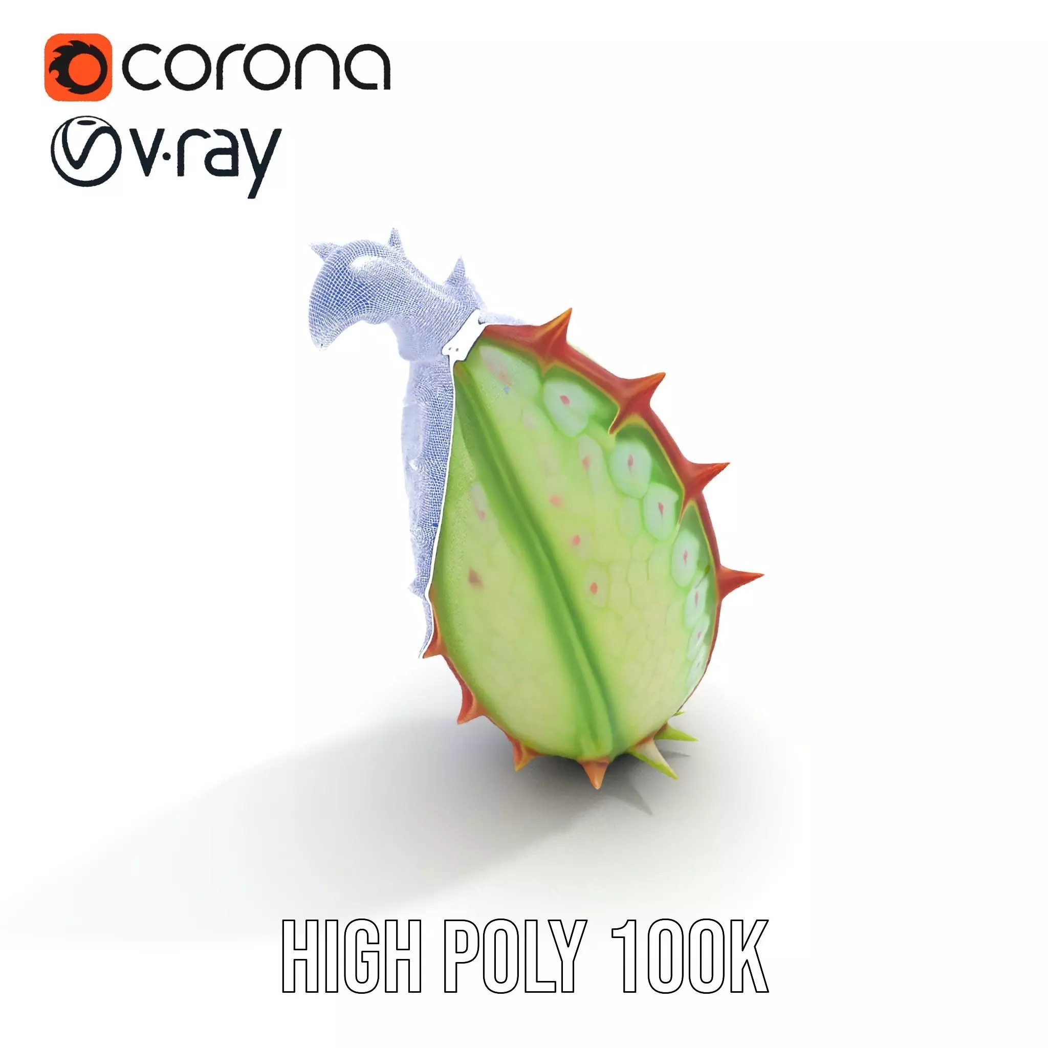 Spiky Fantasy Pod model pack Low-poly 3D model_29