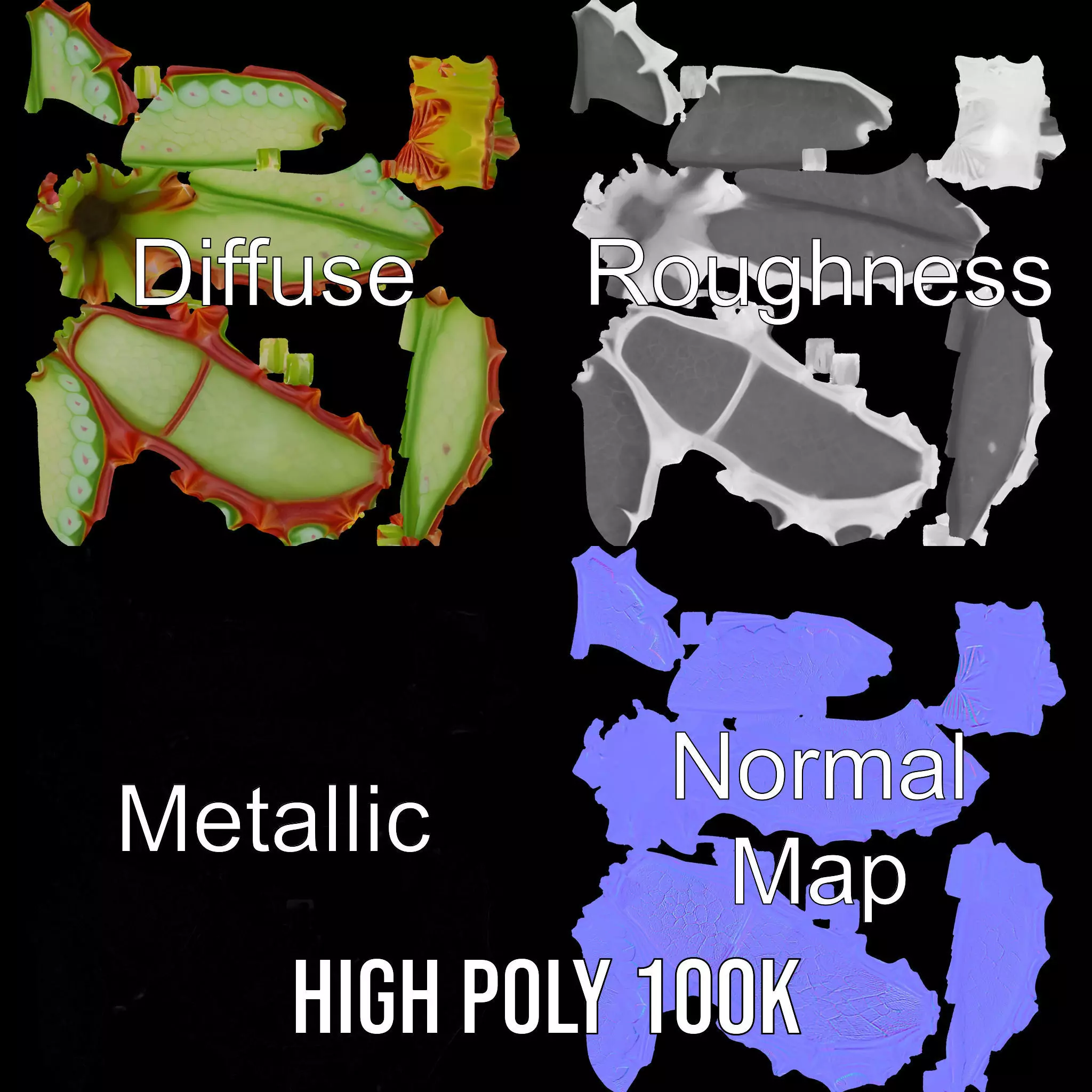 Spiky Fantasy Pod model pack Low-poly 3D model_3