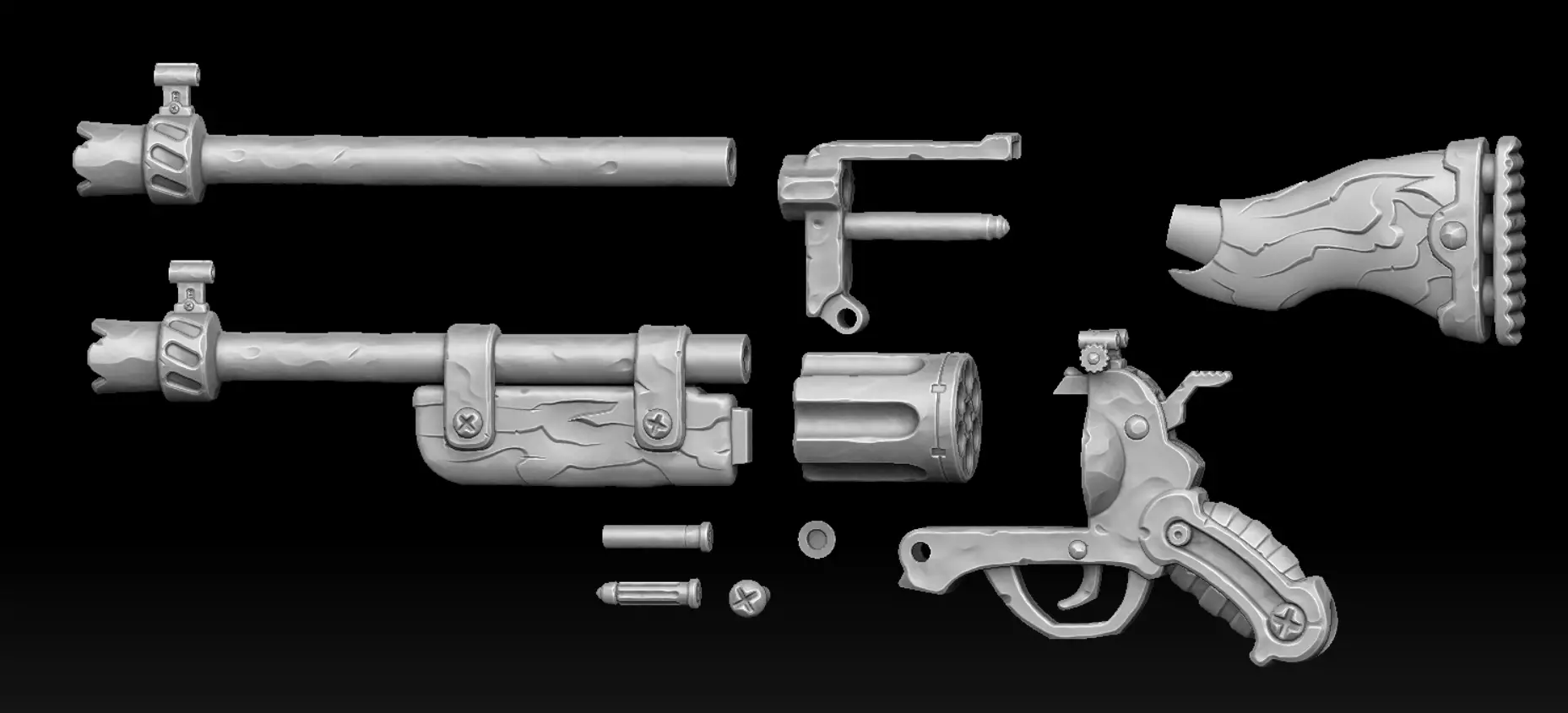 Stylized combat rifle 3d print 3D print model_3