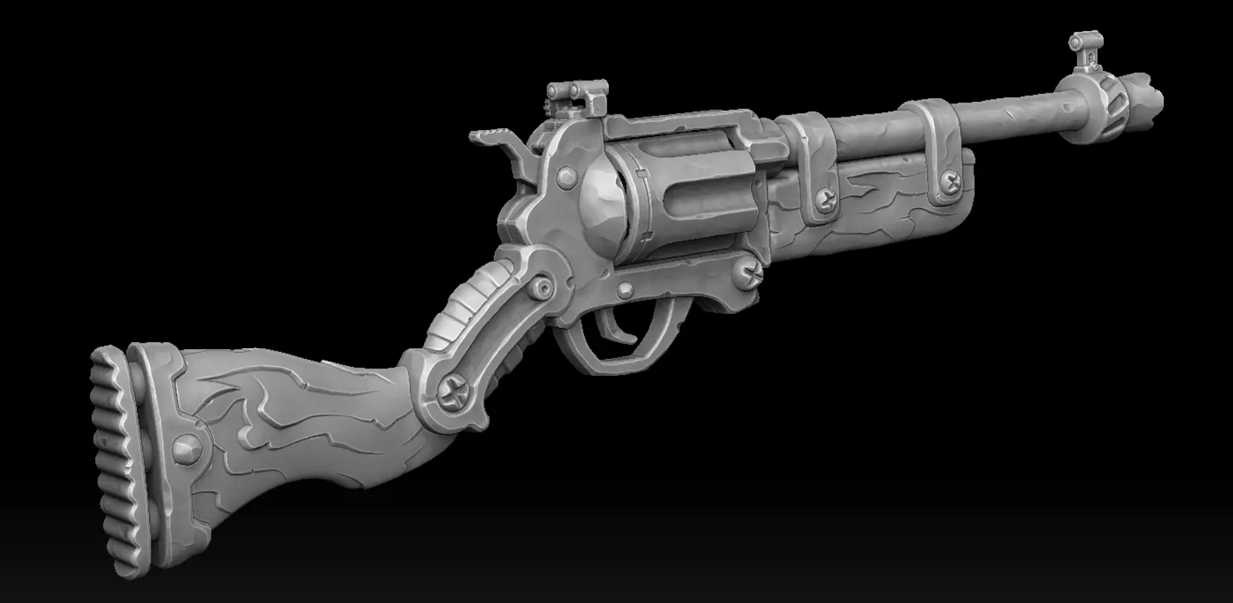 Stylized combat rifle 3d print 3D print model_2