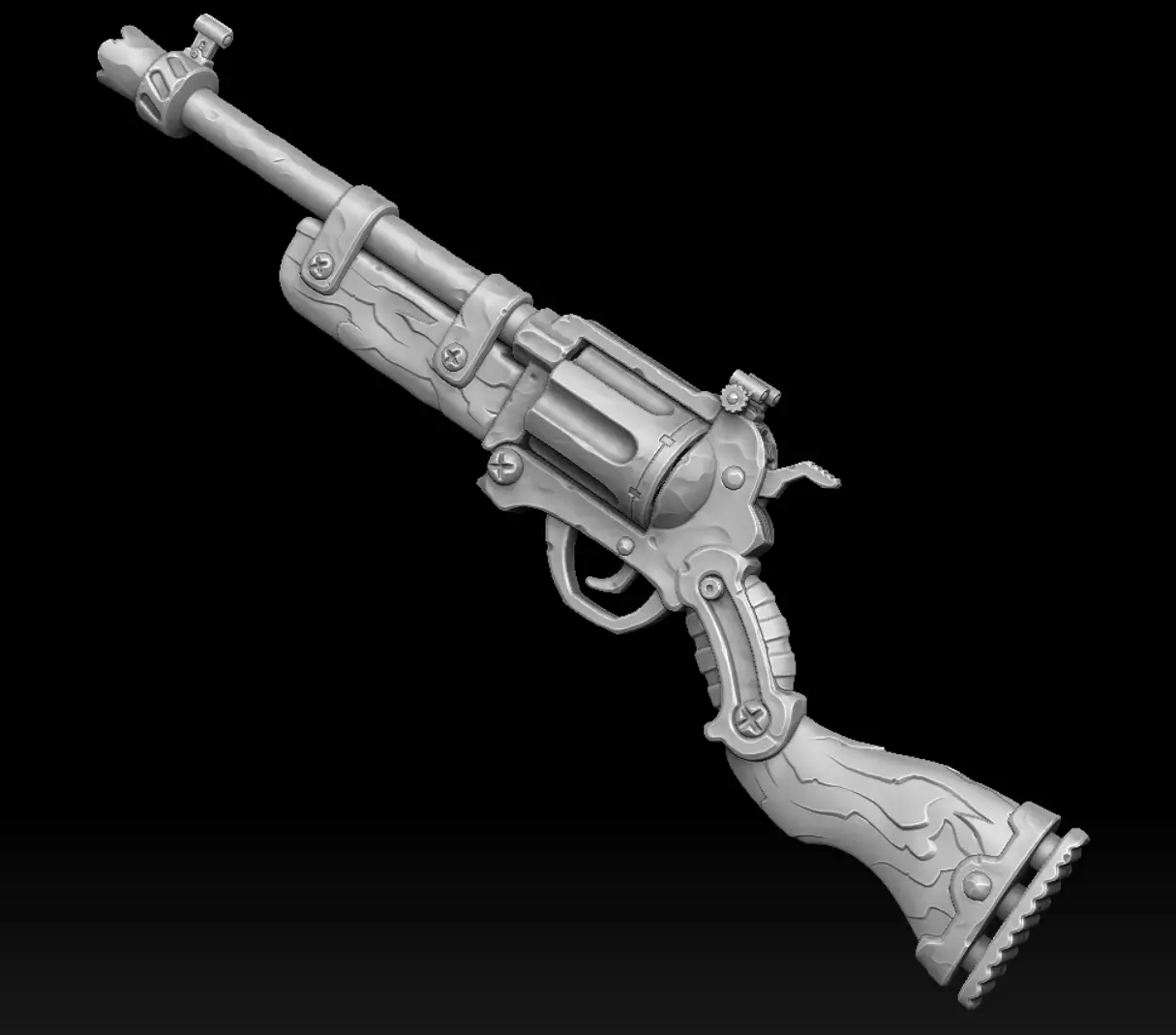 Stylized combat rifle 3d print 3D print model_0