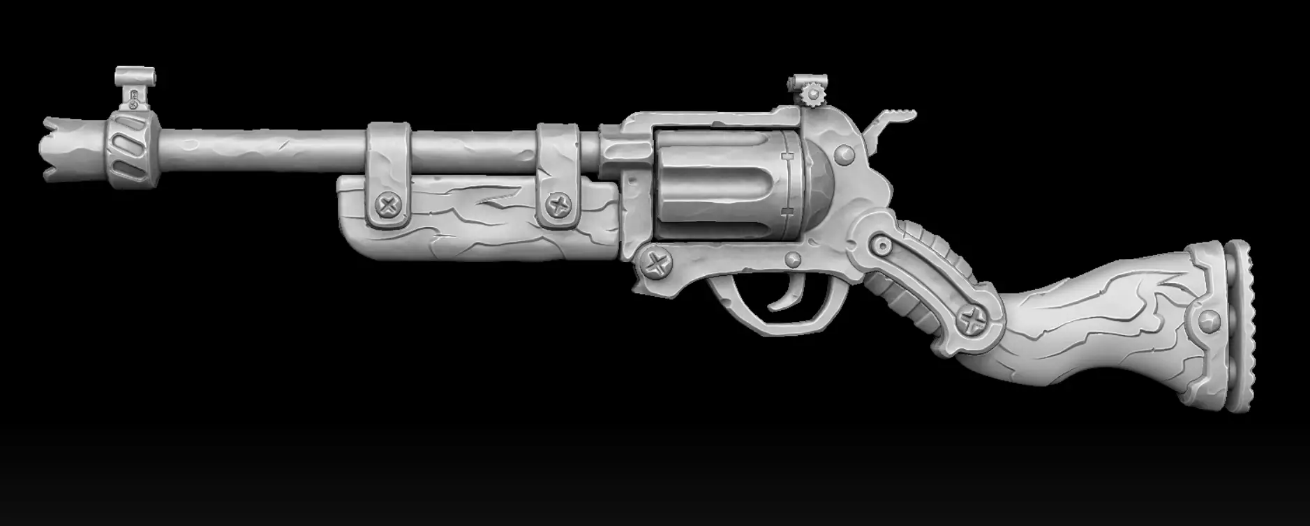 Stylized combat rifle 3d print 3D print model_1