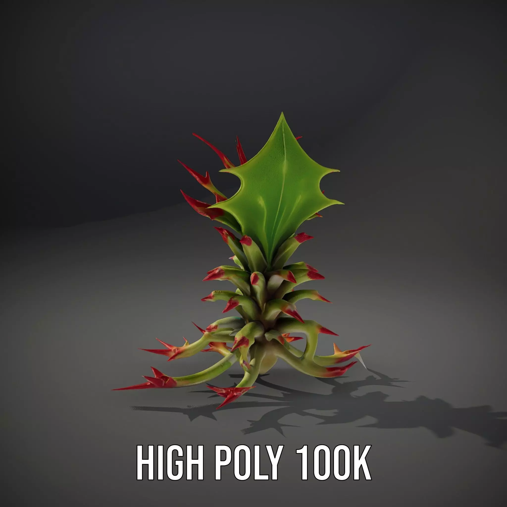 Exotic Spiky Plant model pack Low-poly 3D model_10