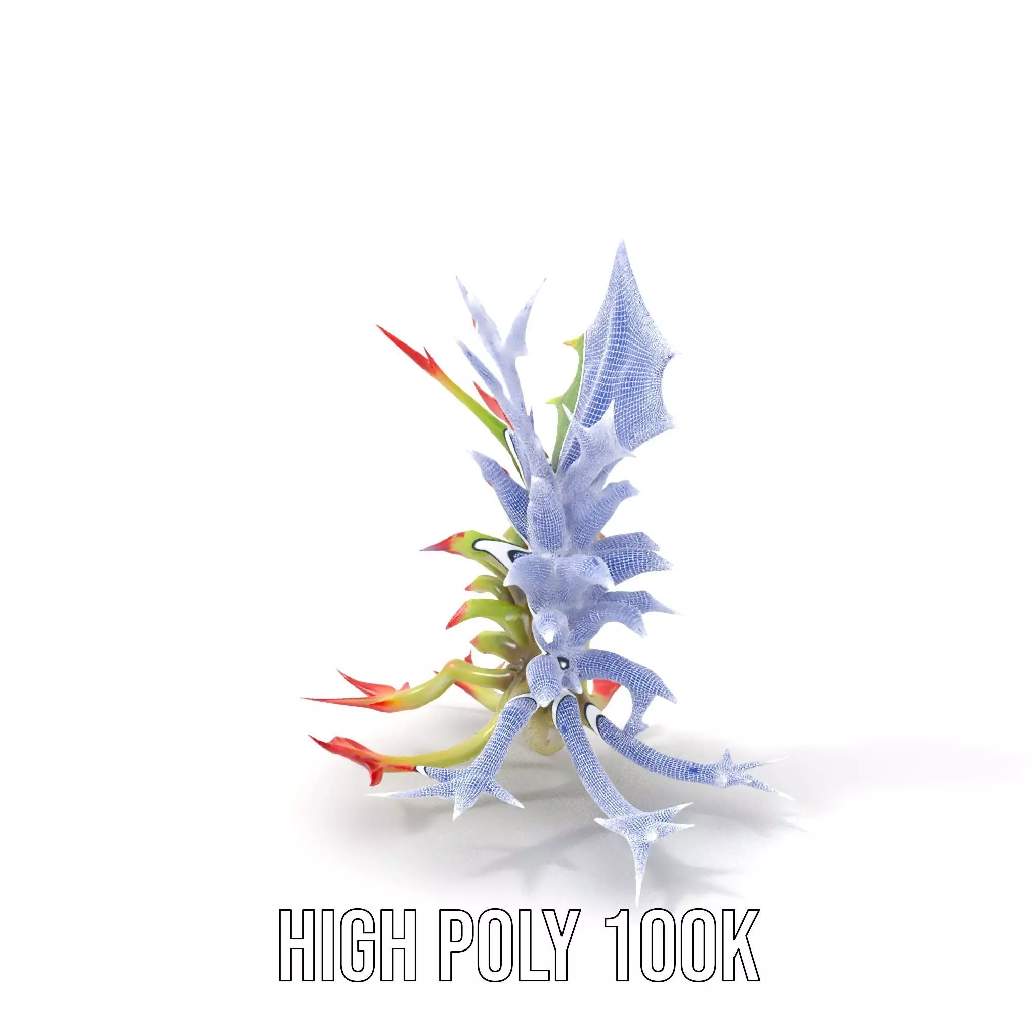 Exotic Spiky Plant model pack Low-poly 3D model_4