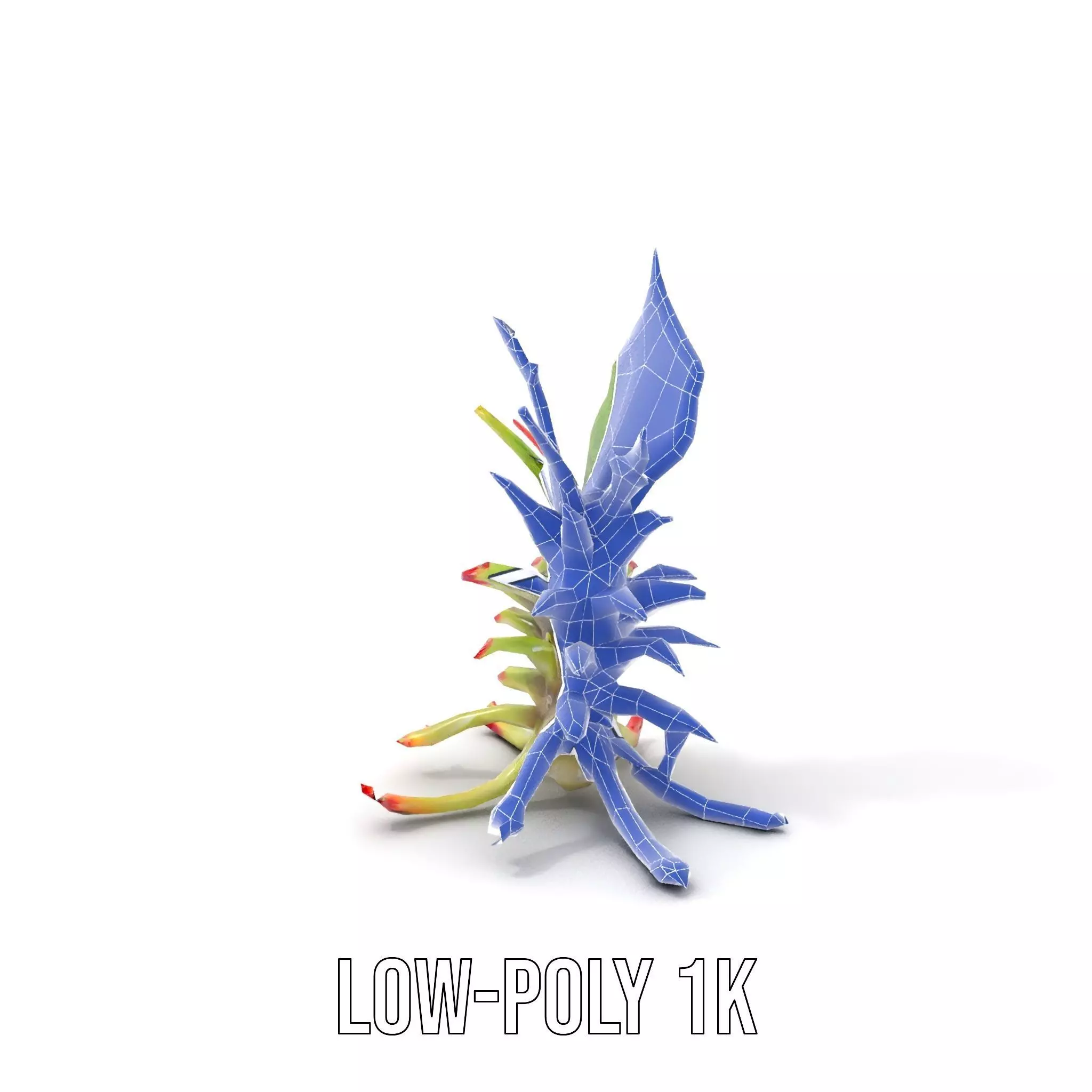 Exotic Spiky Plant model pack Low-poly 3D model_28