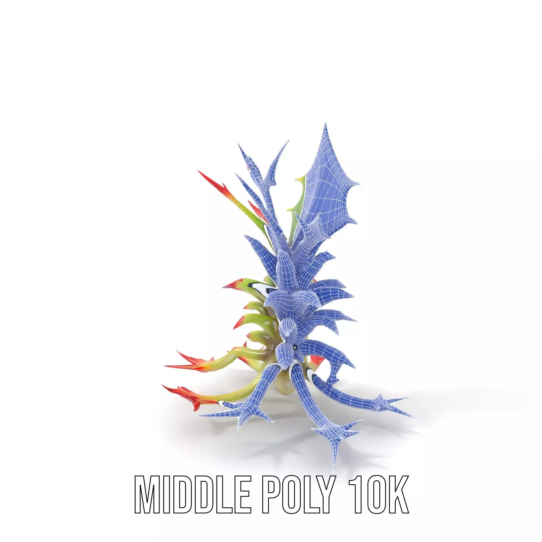 Exotic Spiky Plant model pack Low-poly 3D model_18