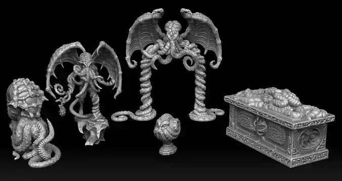 Ancient cthulhu creatures 3d print