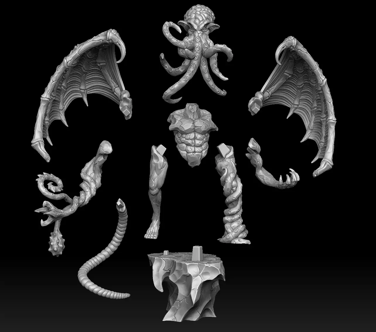 Ancient cthulhu creatures 3d print 3D Model Collection_3