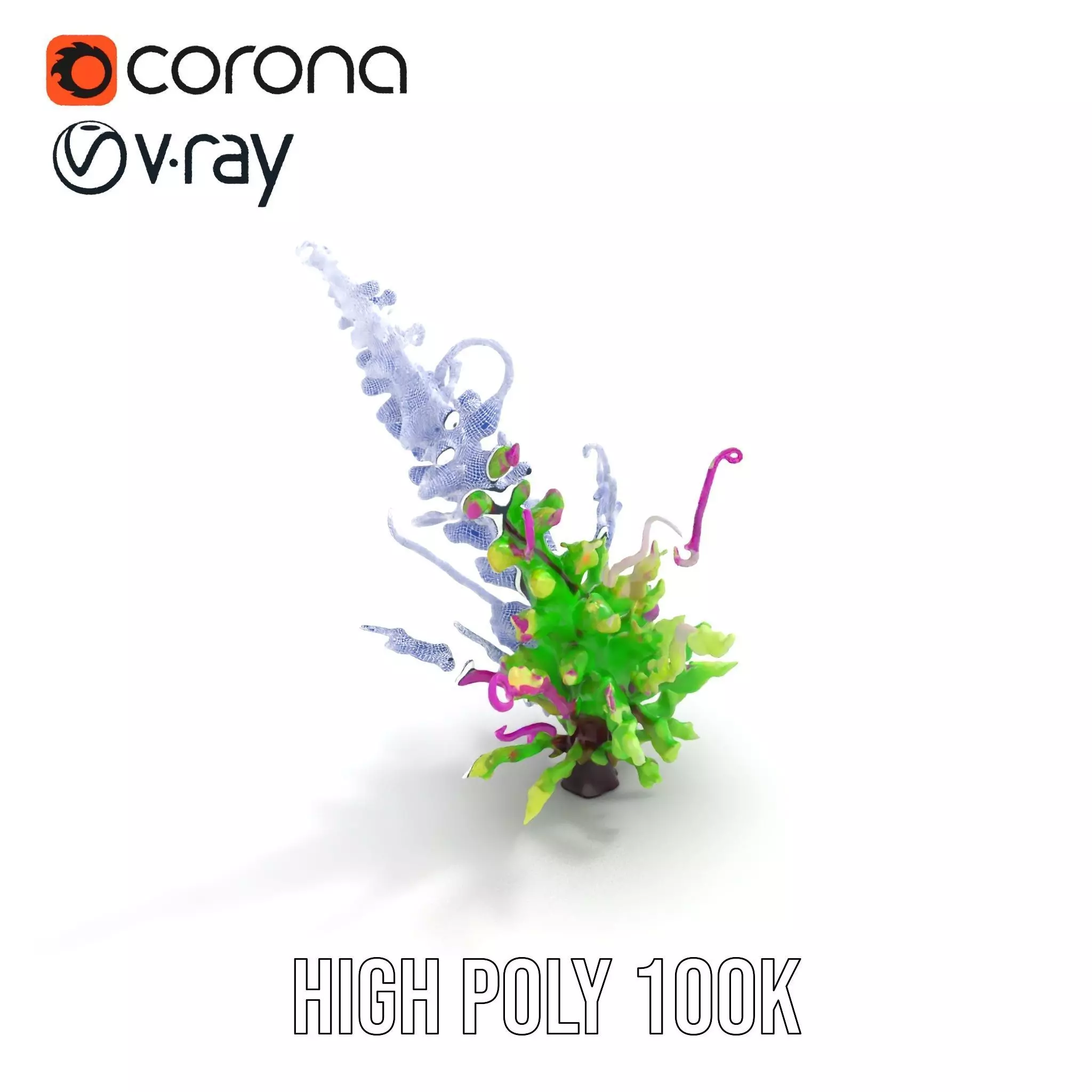 Vivid Fern Flora model pack Low-poly 3D model_33