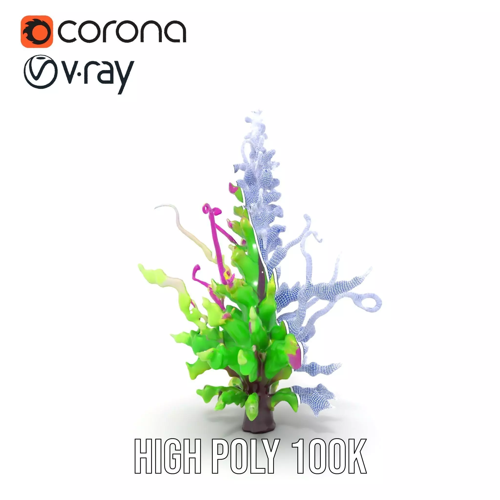 Vivid Fern Flora model pack Low-poly 3D model_32