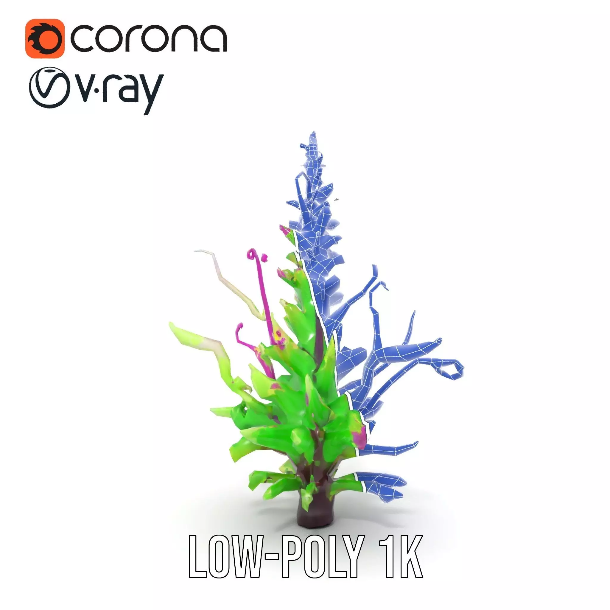 Vivid Fern Flora model pack Low-poly 3D model_28