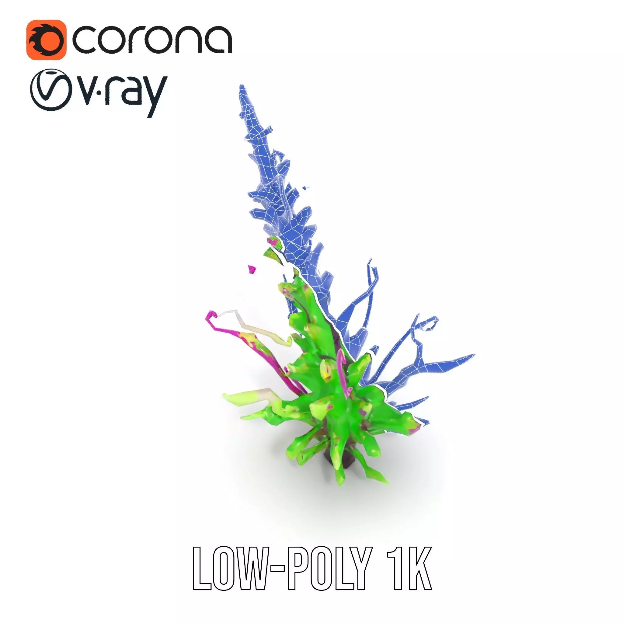 Vivid Fern Flora model pack Low-poly 3D model_23