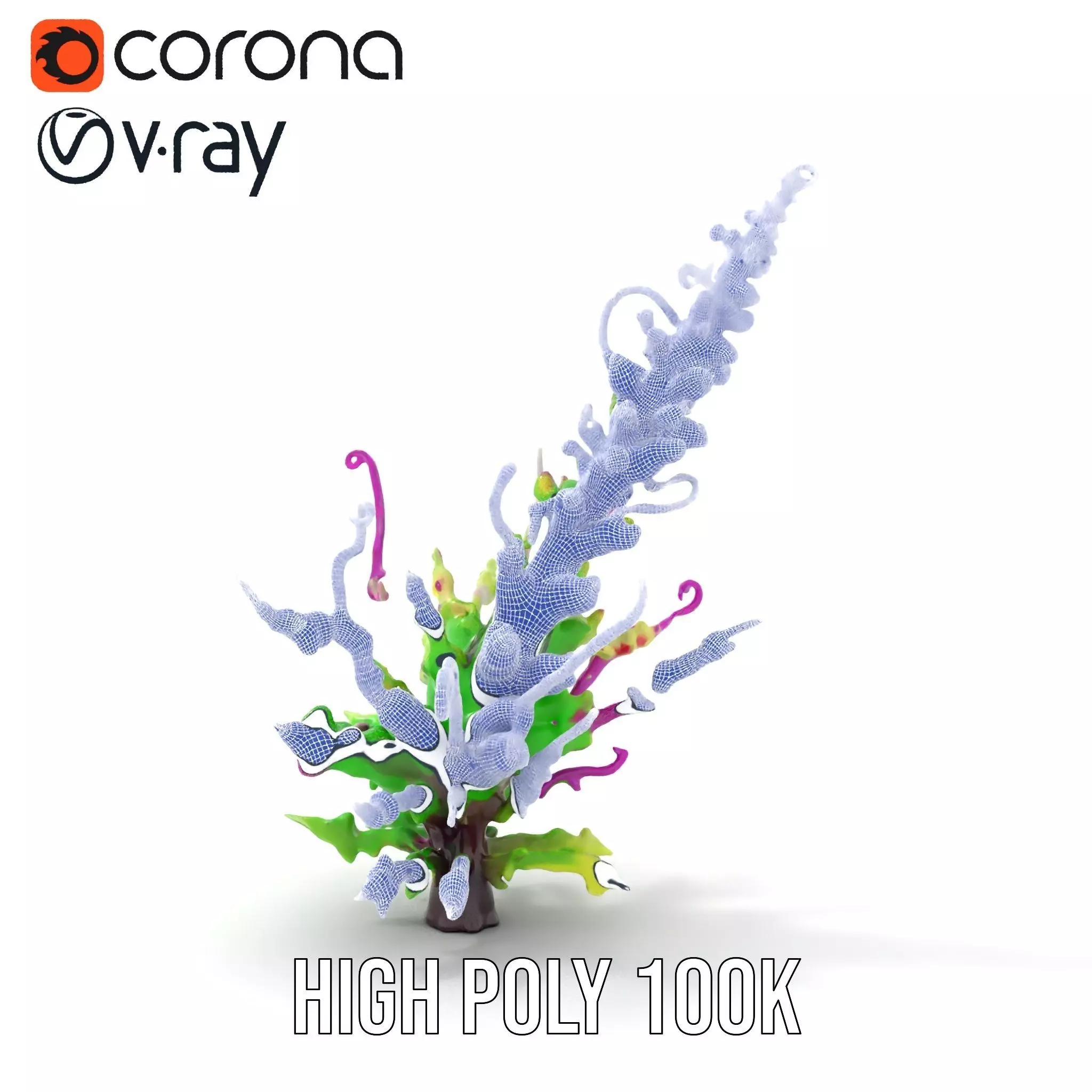 Vivid Fern Flora model pack Low-poly 3D model_34