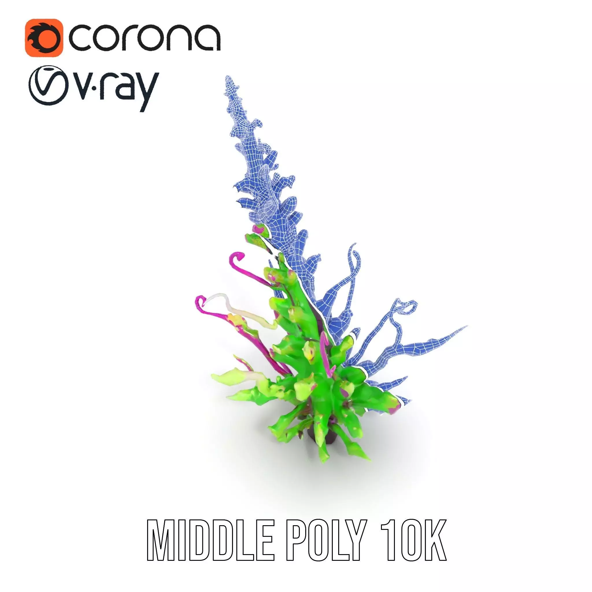 Vivid Fern Flora model pack Low-poly 3D model_24