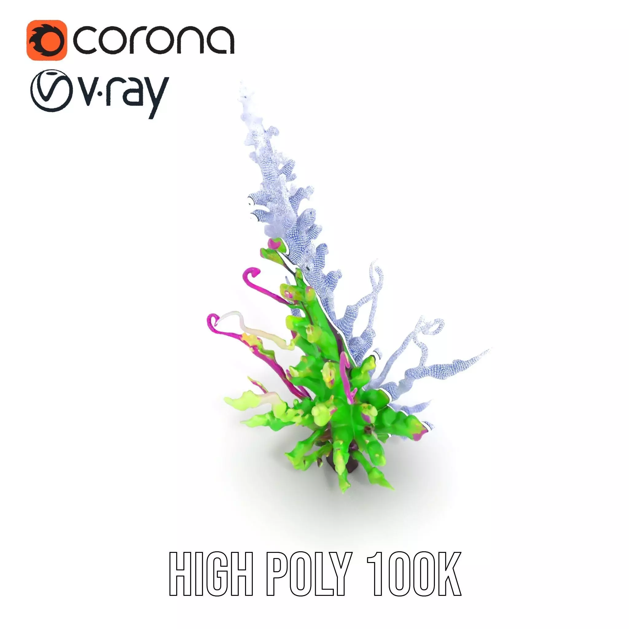 Vivid Fern Flora model pack Low-poly 3D model_29
