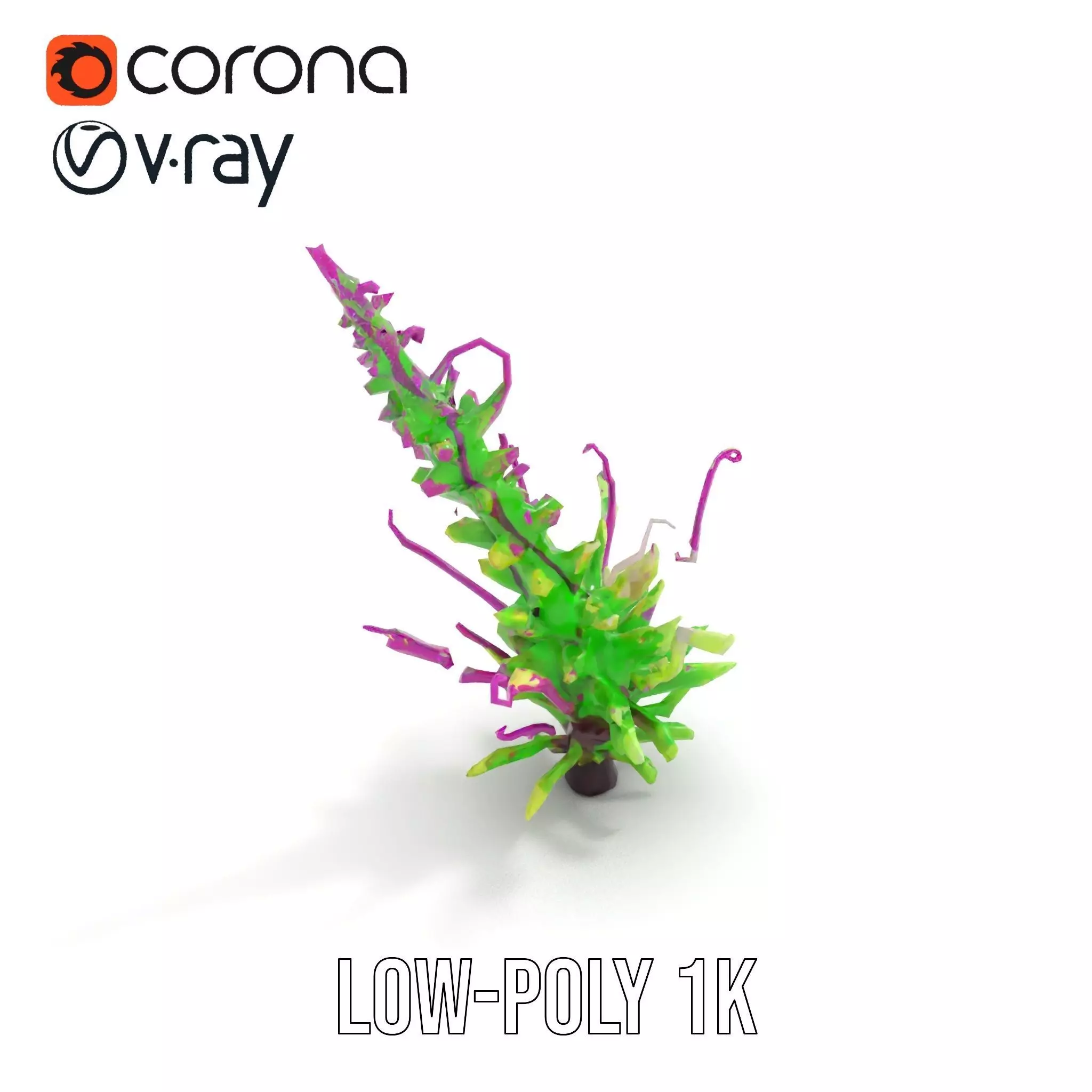 Vivid Fern Flora model pack Low-poly 3D model_17