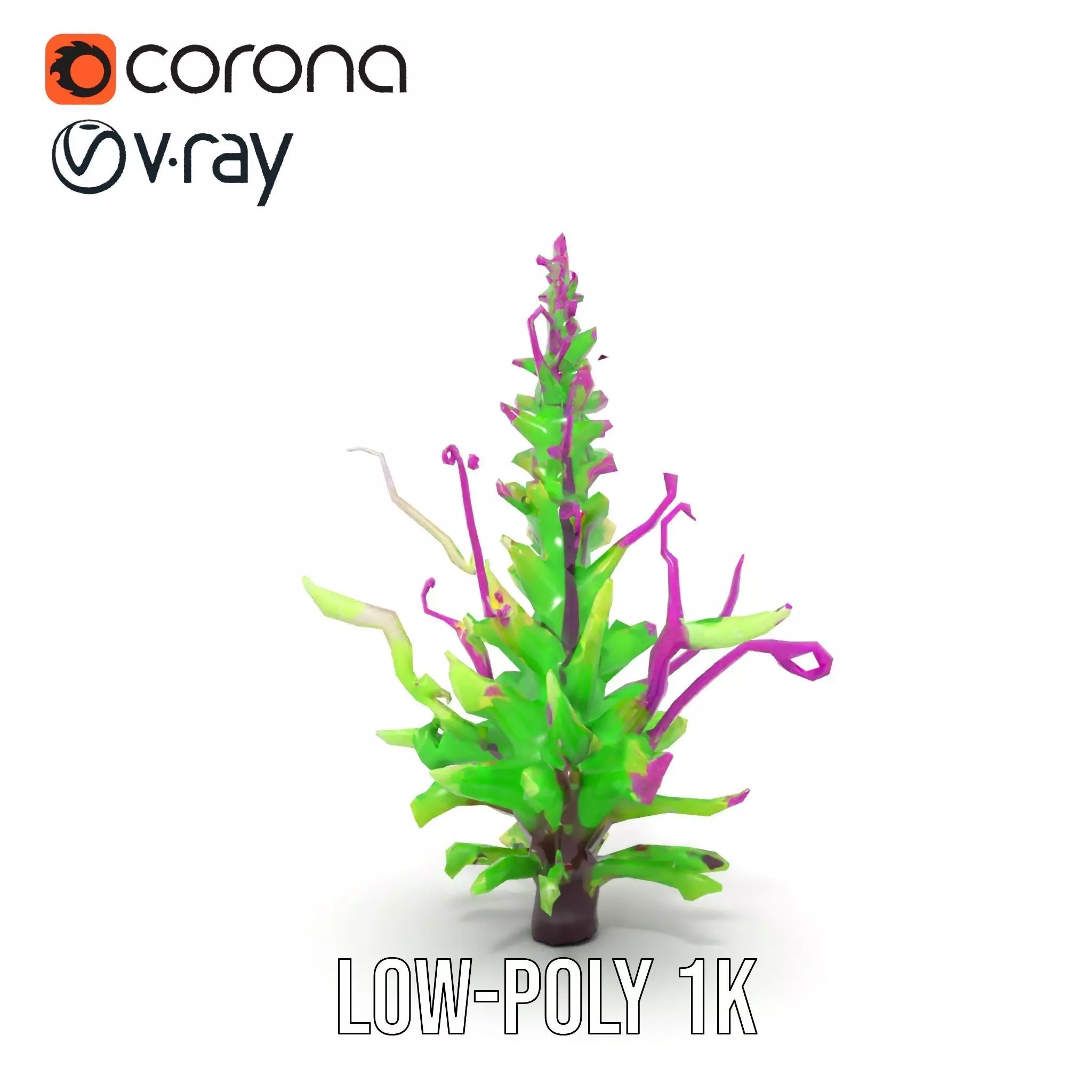 Vivid Fern Flora model pack Low-poly 3D model_9