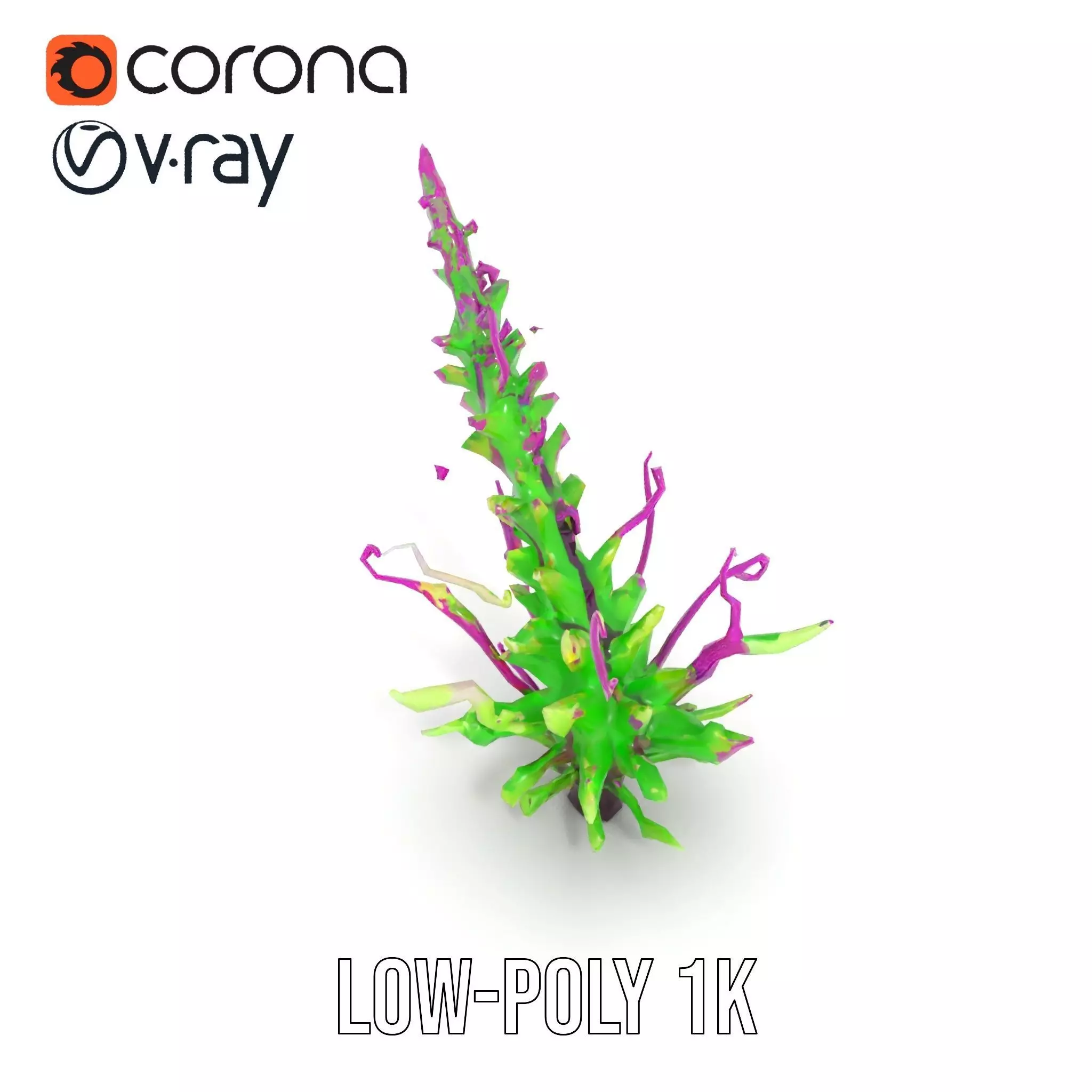 Vivid Fern Flora model pack Low-poly 3D model_7