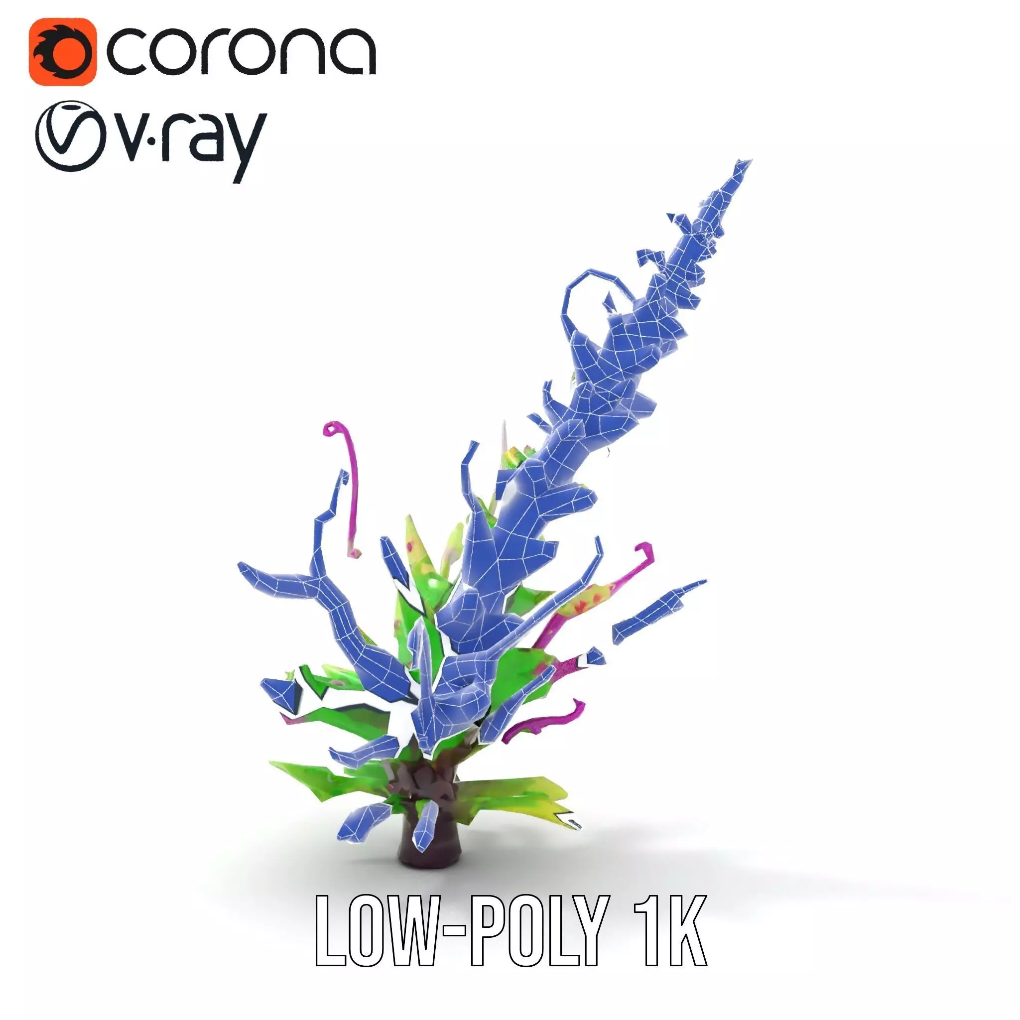 Vivid Fern Flora model pack Low-poly 3D model_25