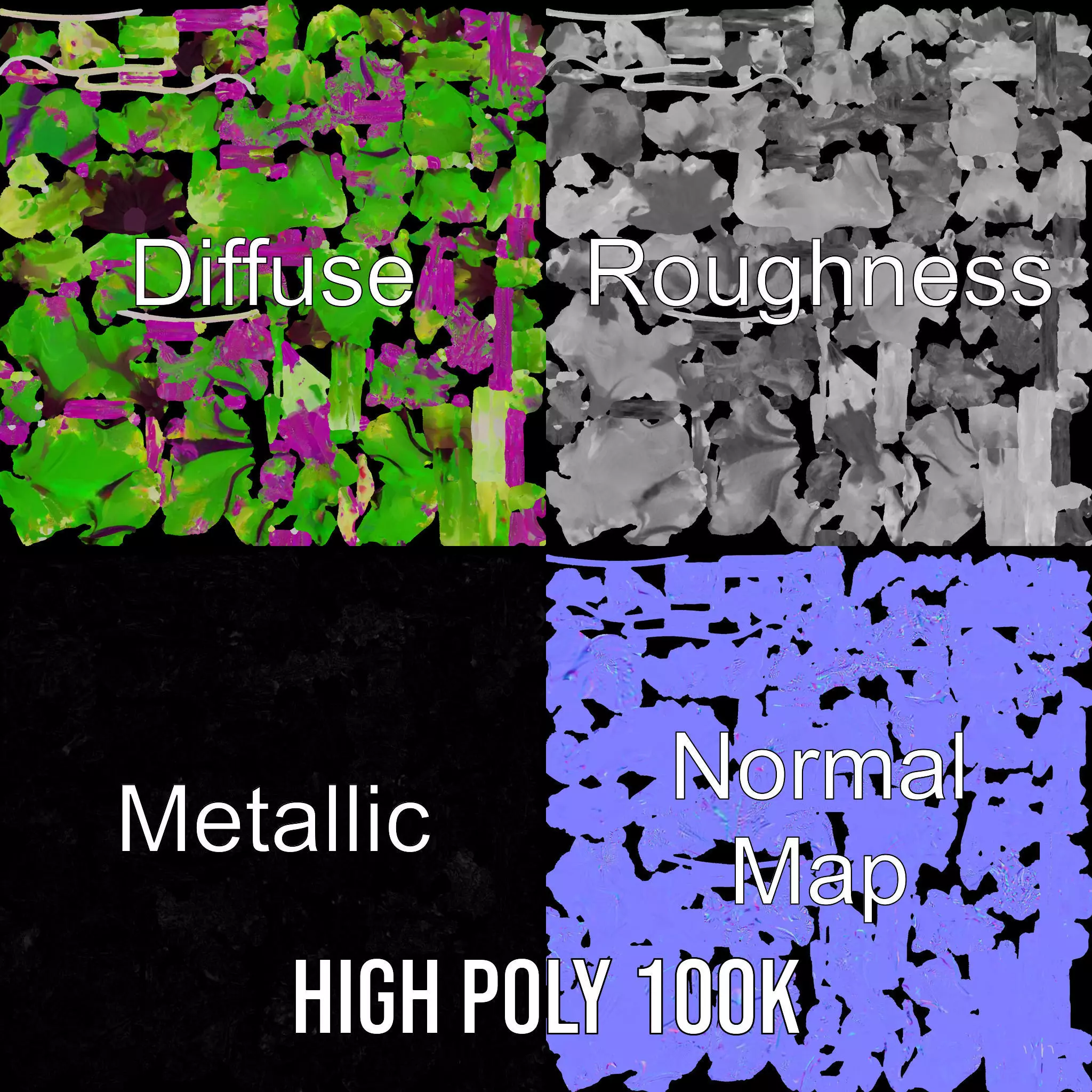 Vivid Fern Flora model pack Low-poly 3D model_3