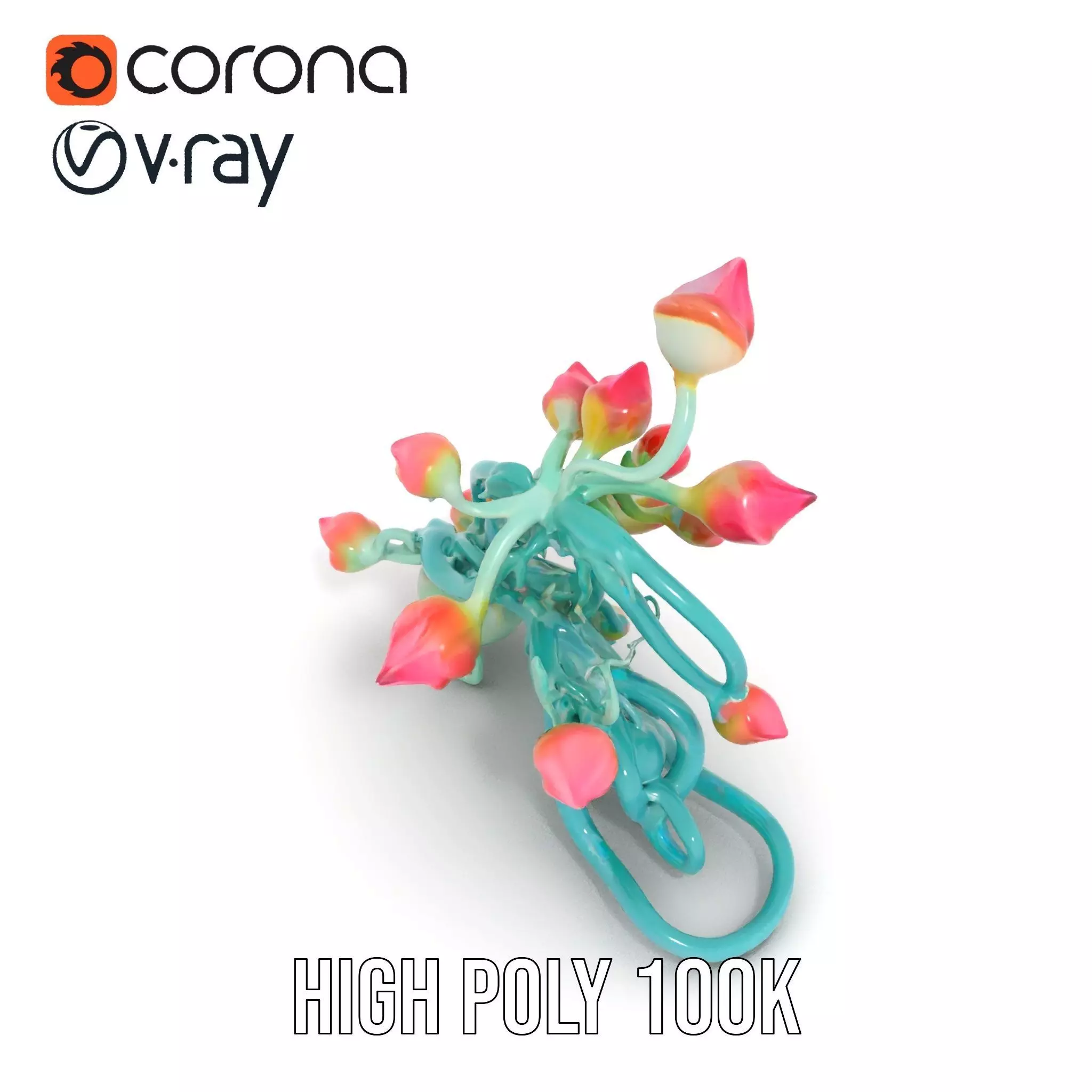 Vibrant Budded Vine model pack Low-poly 3D model_26