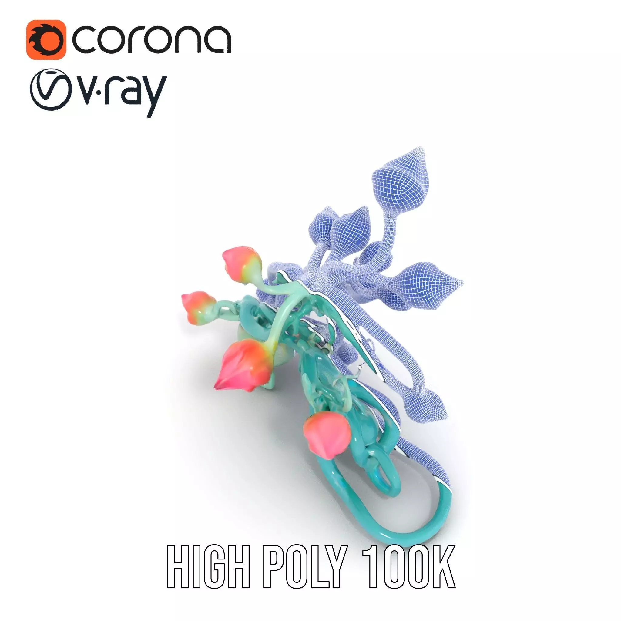 Vibrant Budded Vine model pack Low-poly 3D model_32