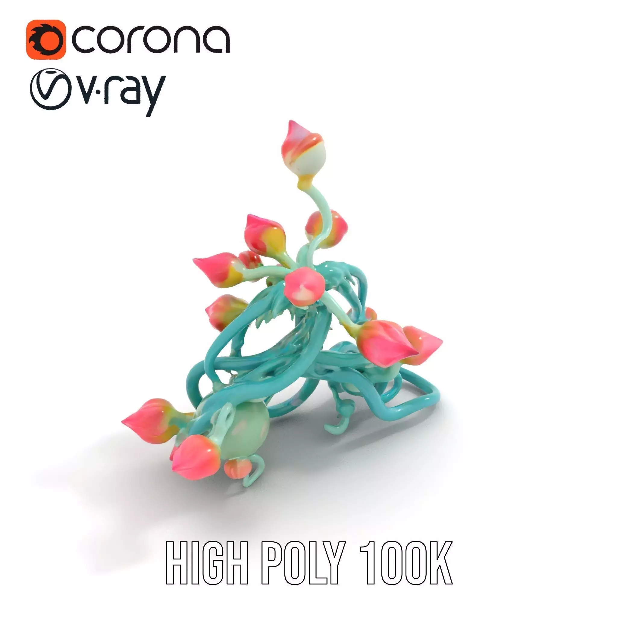 Vibrant Budded Vine model pack Low-poly 3D model_15