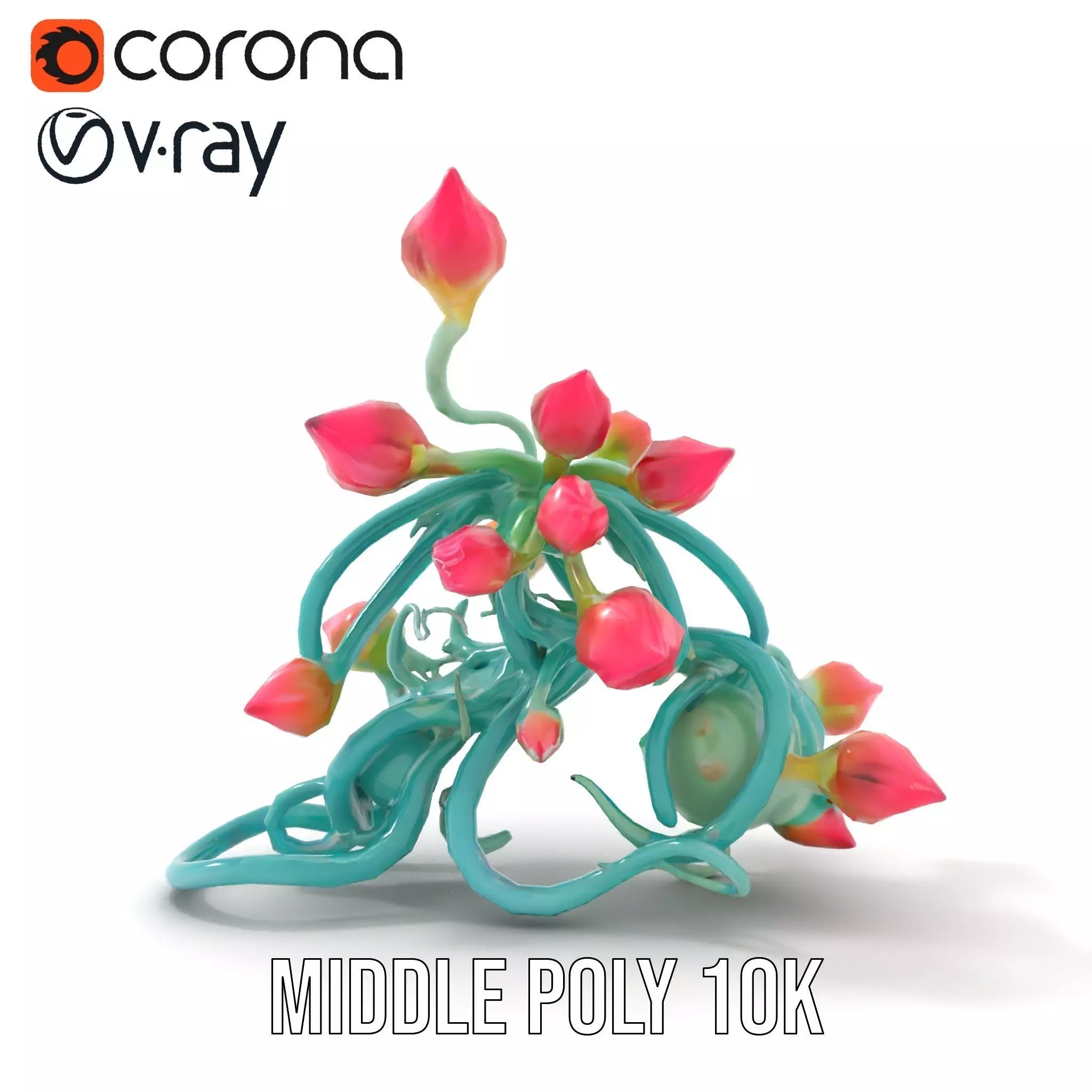 Vibrant Budded Vine model pack Low-poly 3D model_6