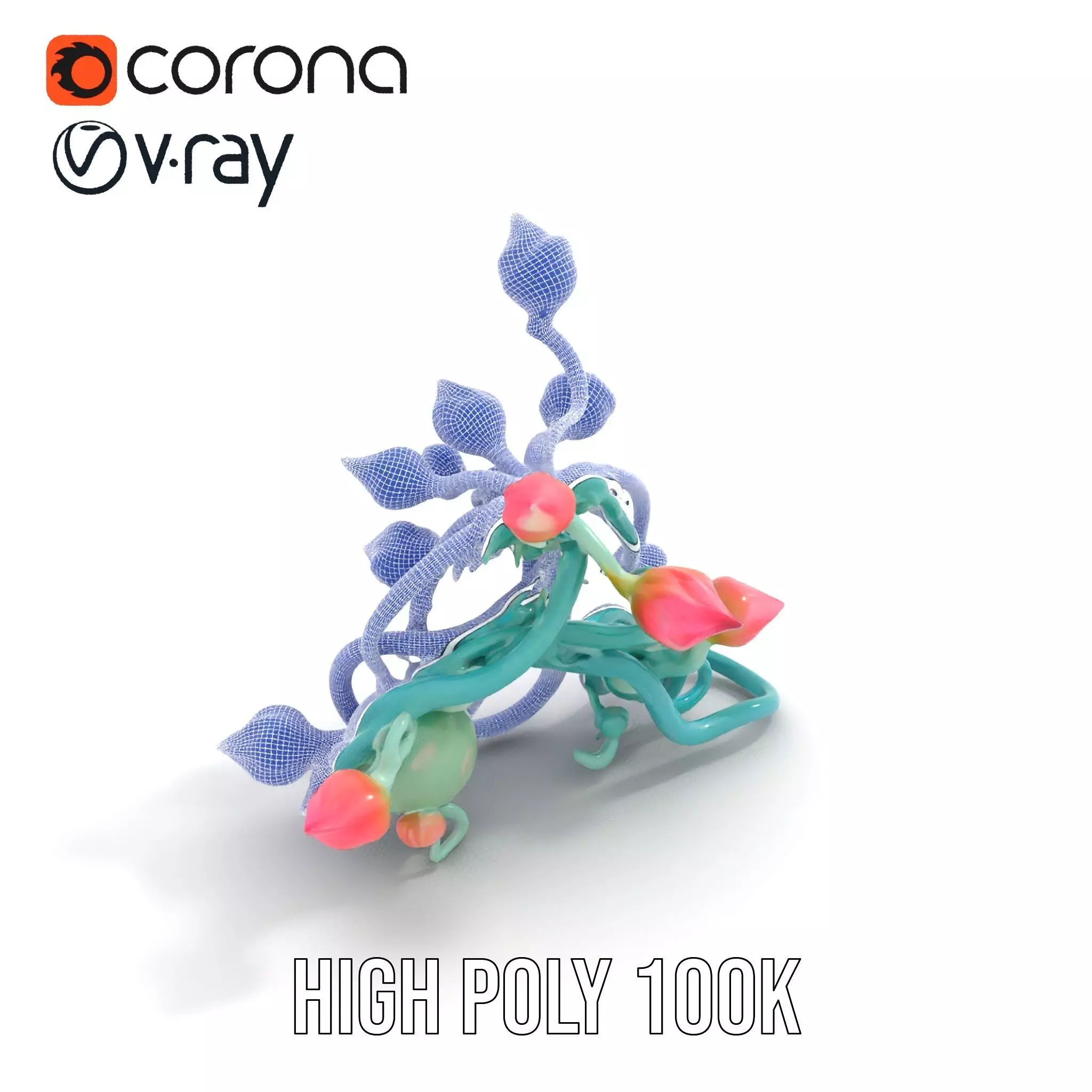 Vibrant Budded Vine model pack Low-poly 3D model_29